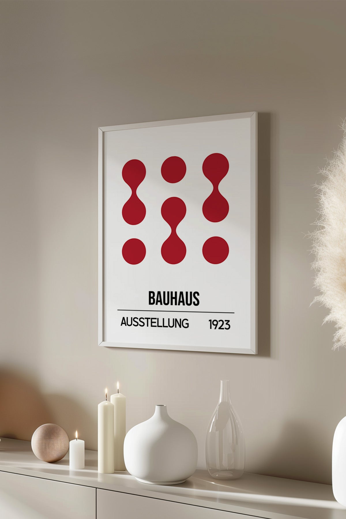 Bauhaus Serisi Beyaz Çerçeveli Poster, Tablo No:126