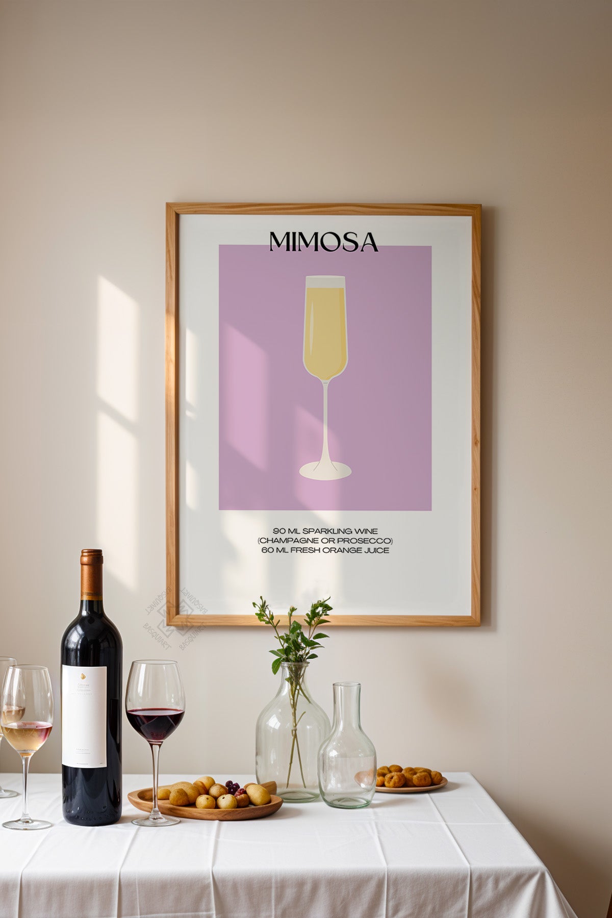 Kokteyl Serisi Ahşap Çerçeveli Poster, Tablo, Cafe, Restoran, Mutfak Duvar Dekoru No:25