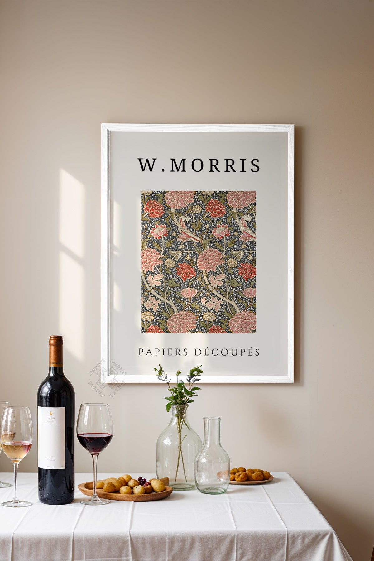 William Morris Serisi Beyaz Çerçeveli Poster, Tablo Duvar Dekoru No:22