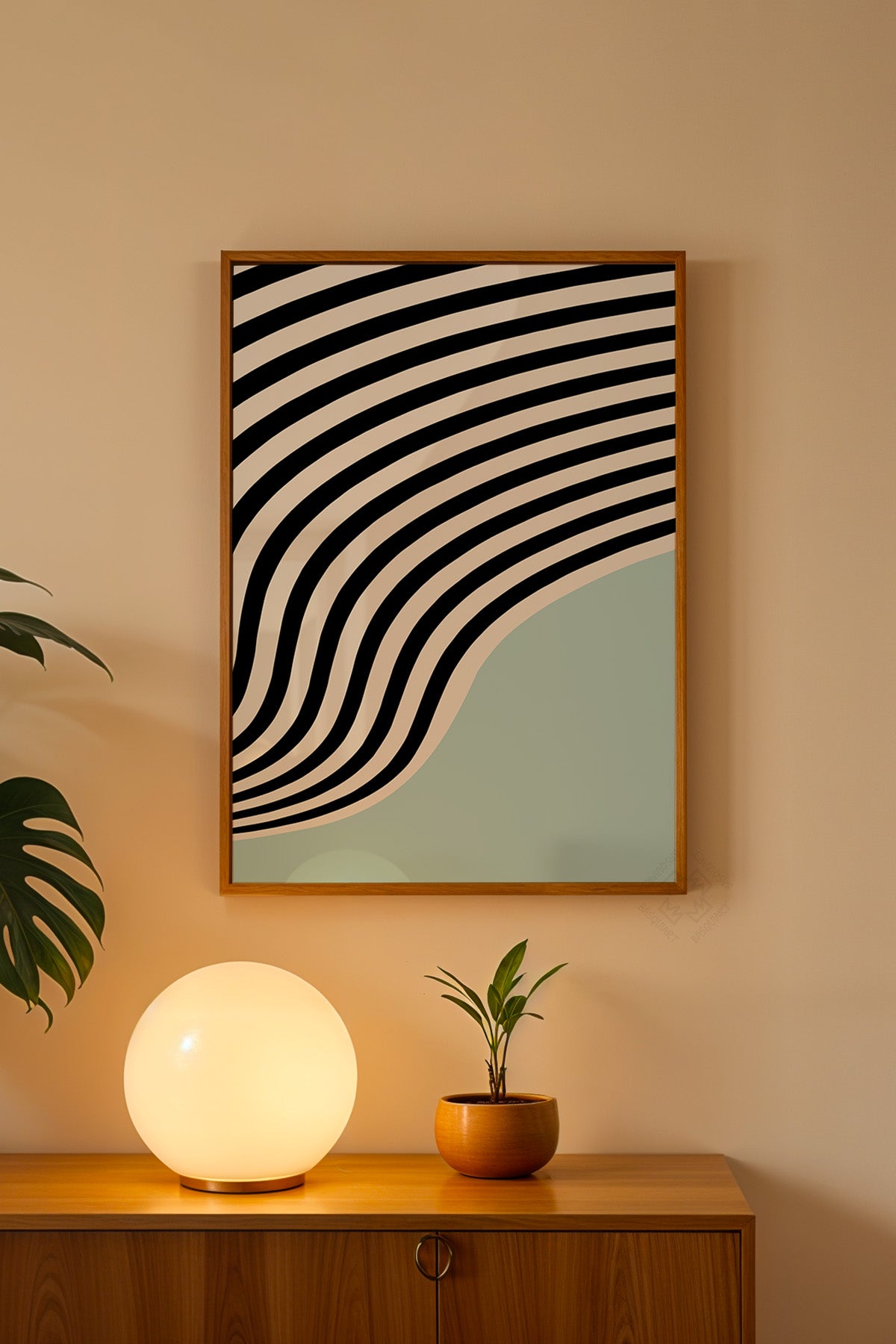 Bauhaus Serisi Ahşap Çerçeveli Poster, Tablo No:67