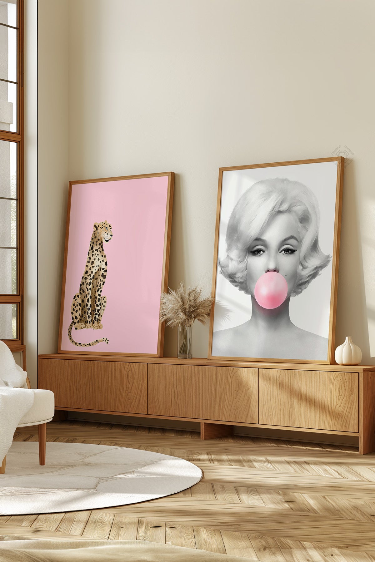 Marilyn Monroe 2'li Ahşap Çerçeveli Poster, Tablo Seti No:6