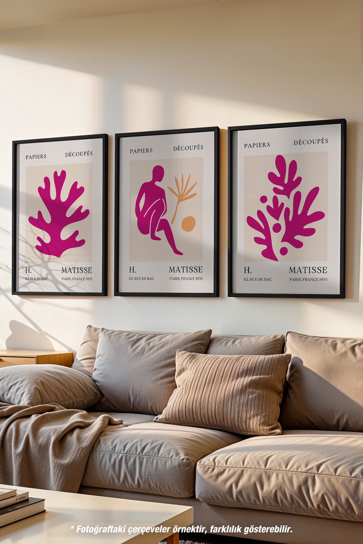 Matisse Modern 3'lü Siyah Çerçeveli Poster, Tablo Seti No:23