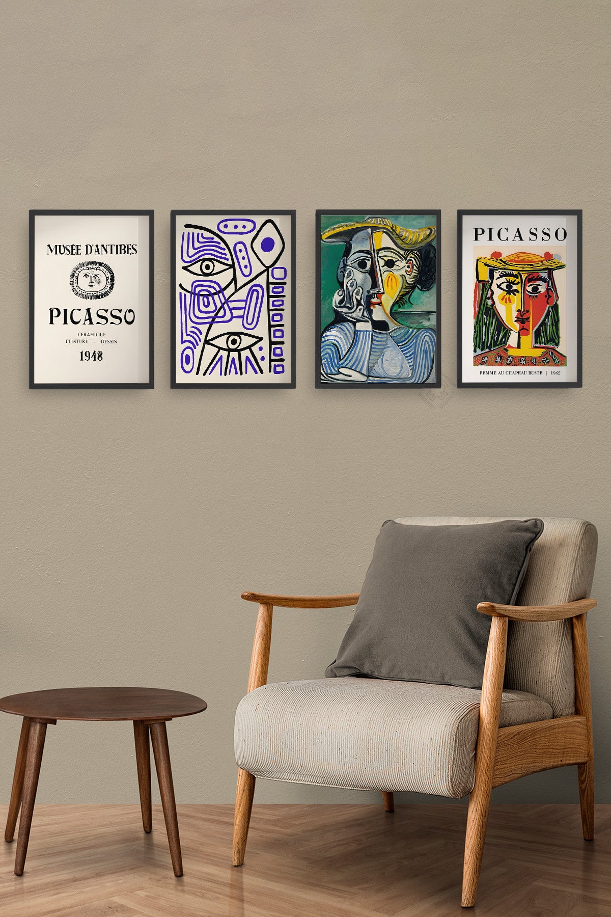 Picasso 4'lü Siyah Çerçeveli Poster, Tablo Seti No:33