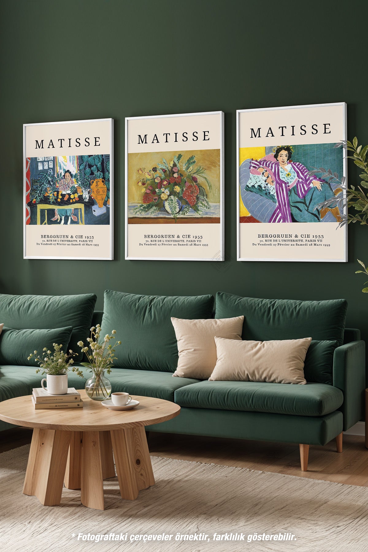 Matisse 3'lü Beyaz Çerçeveli Poster, Tablo Seti No:12