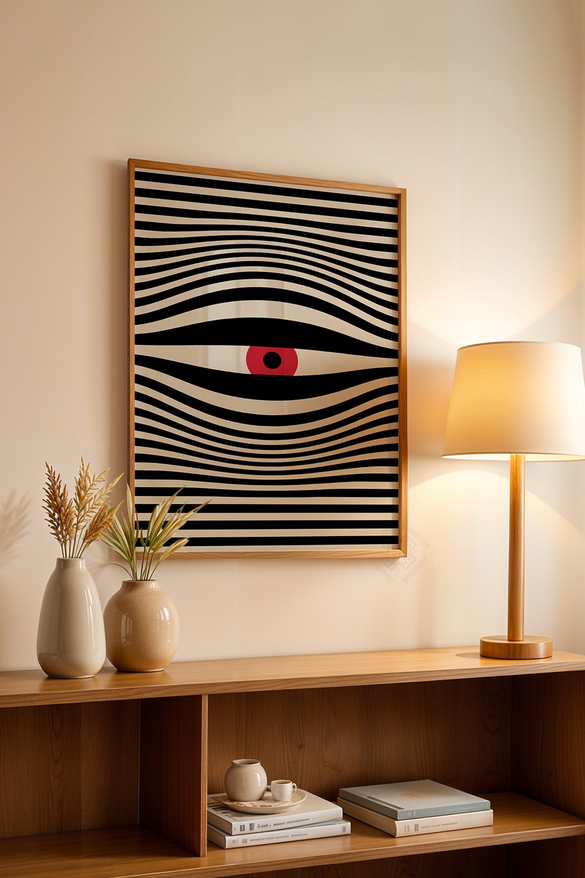 Bauhaus Serisi Ahşap Çerçeveli Poster, Tablo No:33