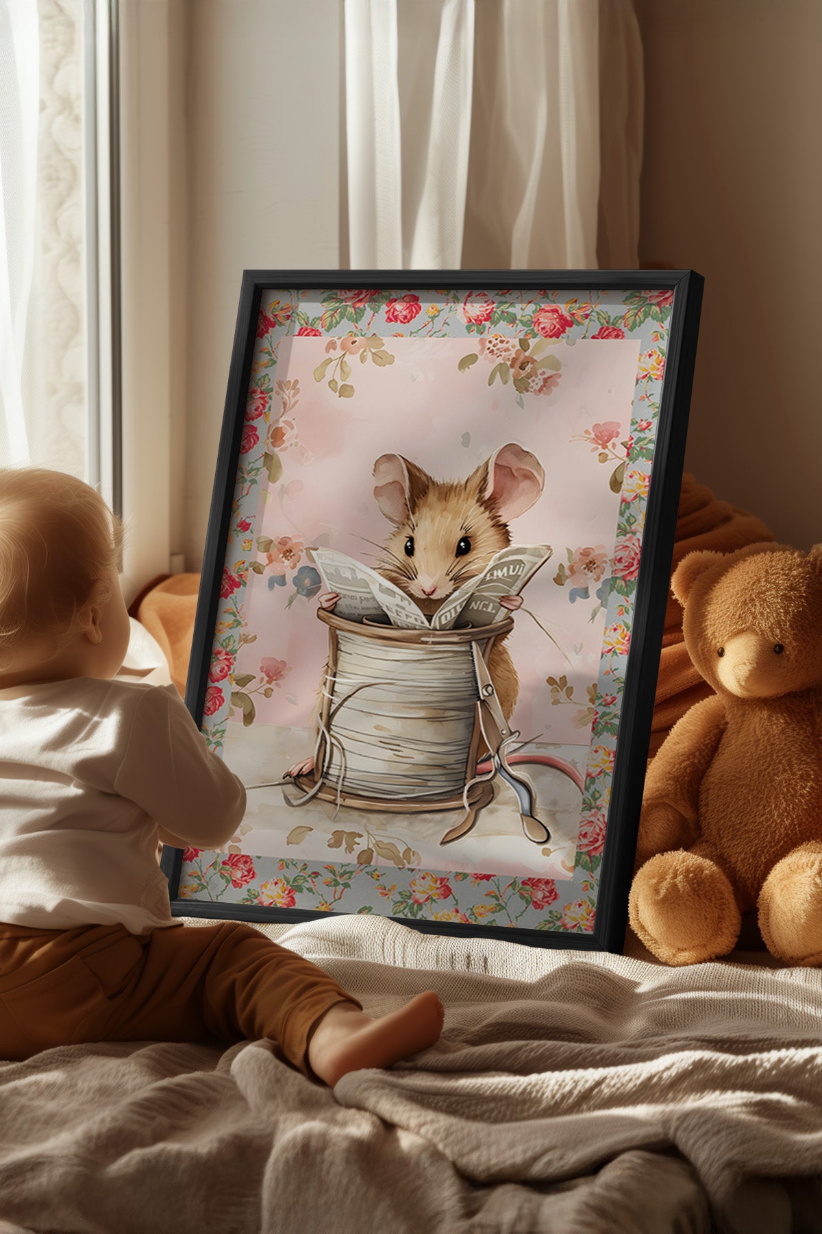 Çocuk Odası, Bebek Odası Siyah Çerçeveli Poster, Tablo No:66