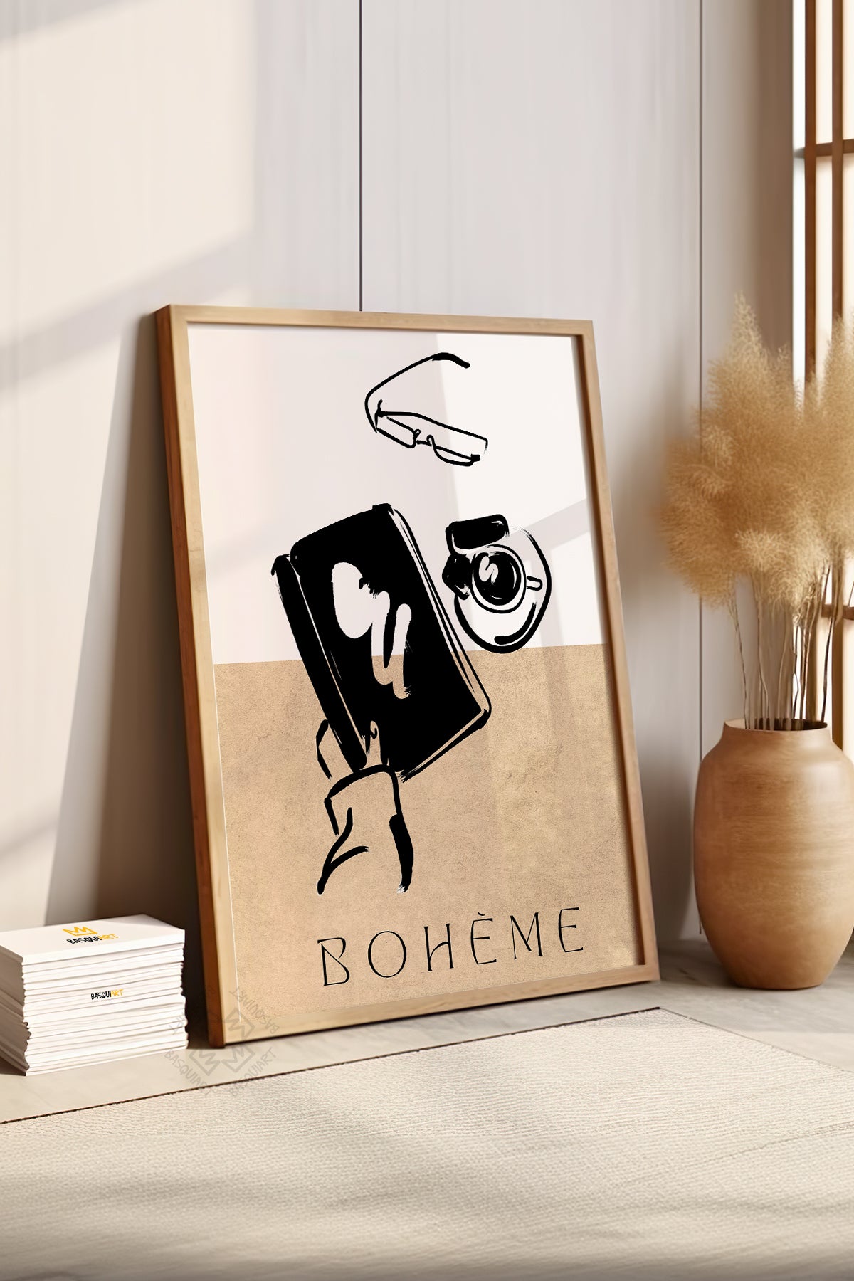Bohemian Serisi Ahşap Çerçeveli Poster, Tablo No:68
