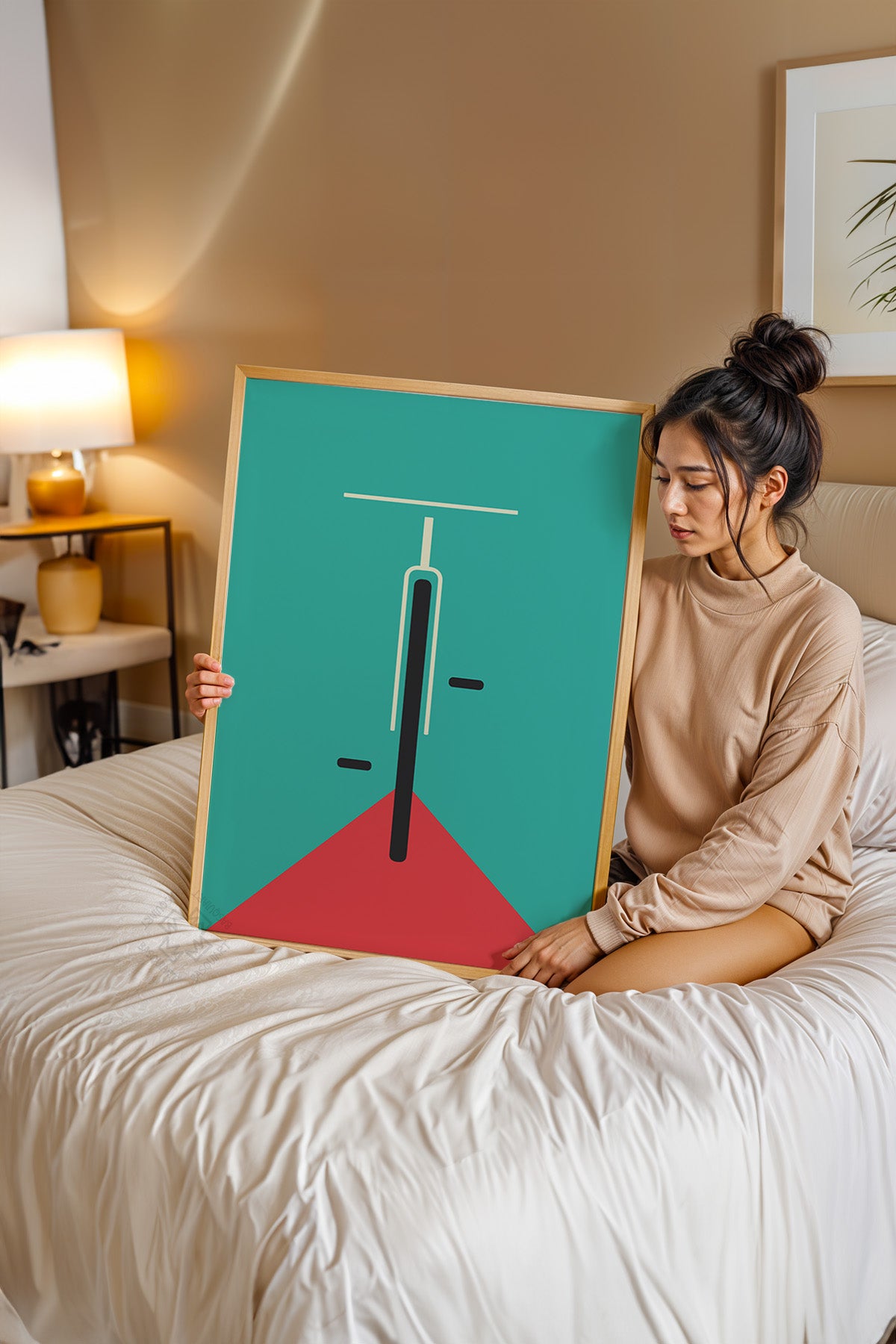 Bauhaus Serisi Ahşap Çerçeveli Poster, Tablo No:59
