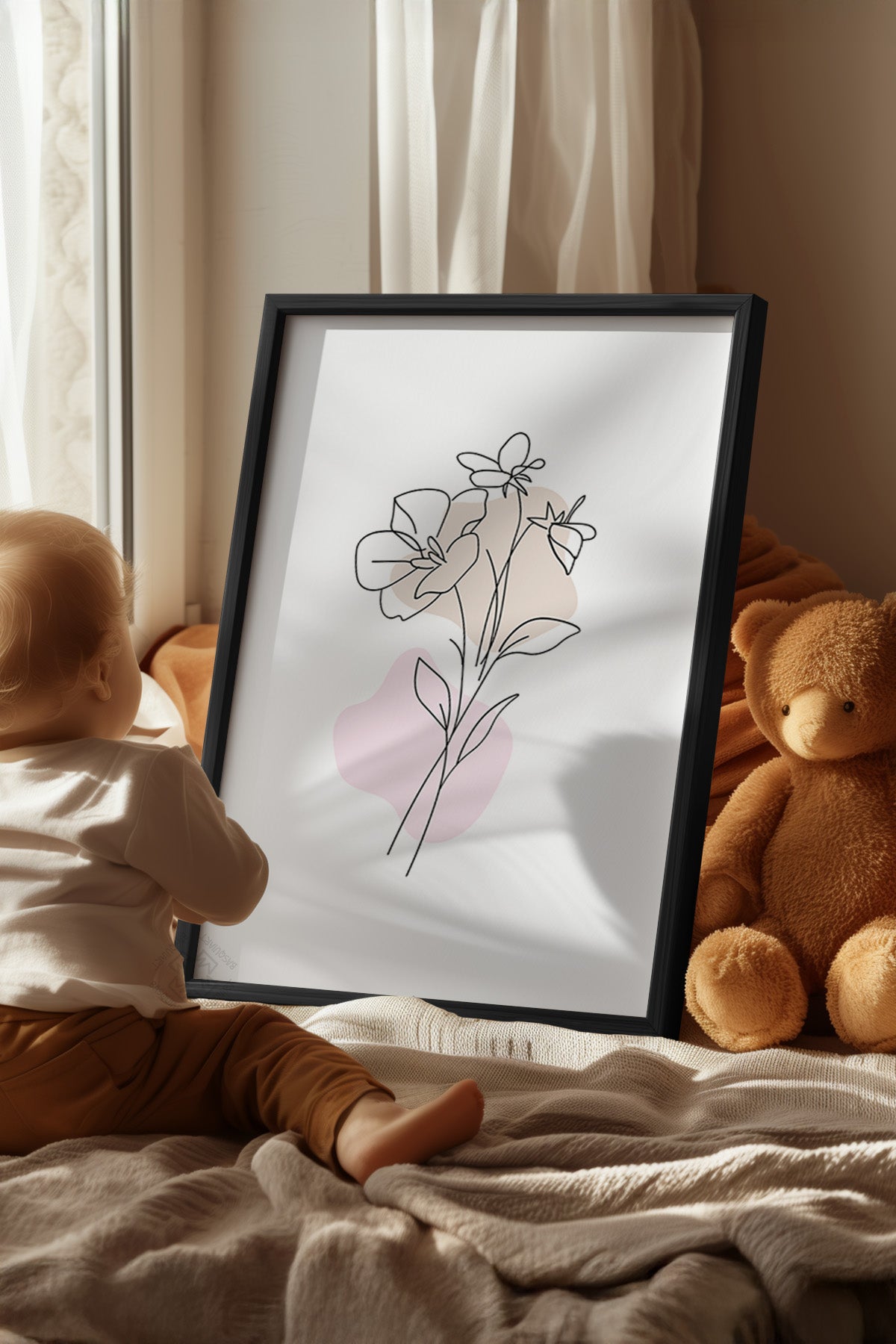 Çocuk Odası, Bebek Odası Siyah Çerçeveli Poster, Tablo No:91