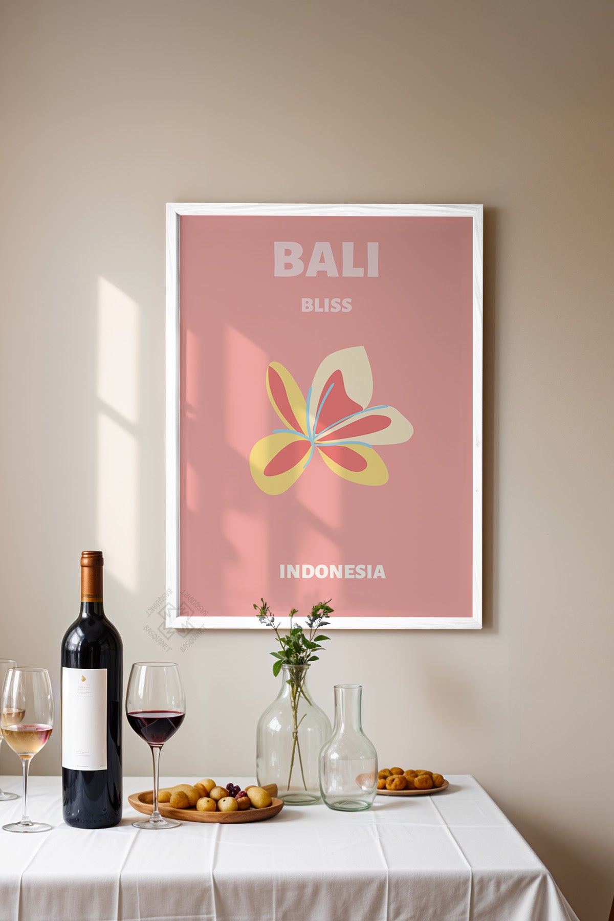Şehir Serisi Beyaz Çerçeveli Poster, Tablo Duvar Dekoru No:17