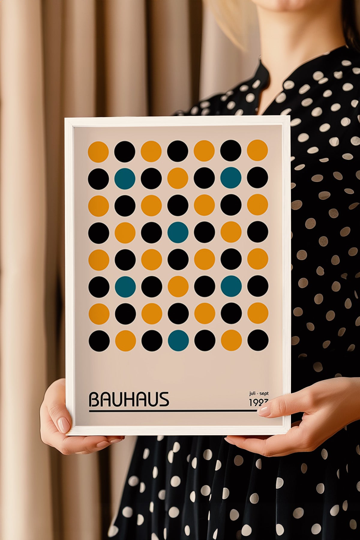 Bauhaus Serisi Beyaz Çerçeveli Poster, Tablo No:31