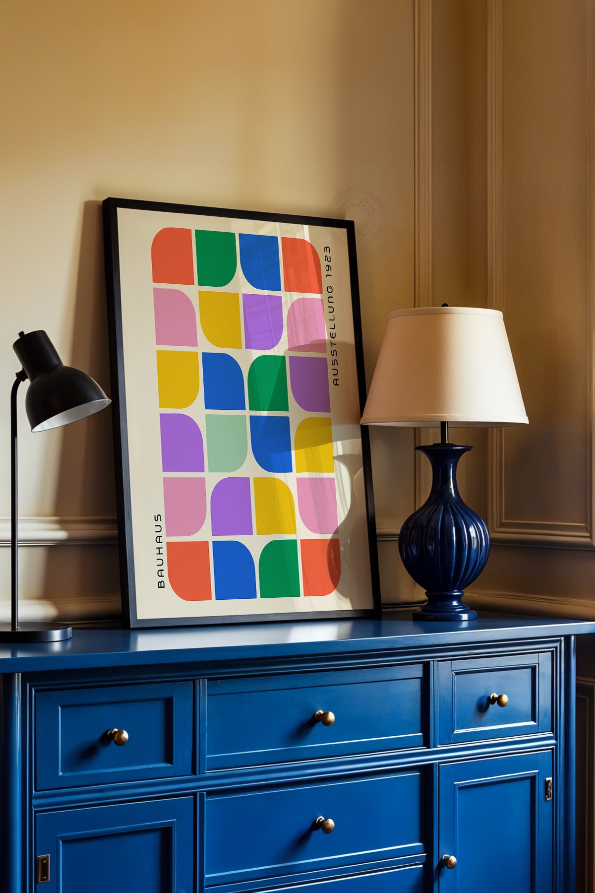 Bauhaus Serisi Siyah Çerçeveli Poster, Tablo No:99