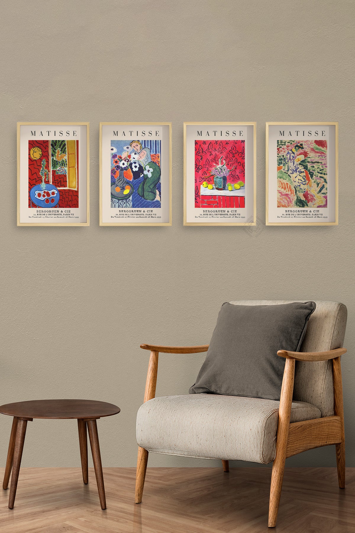 Matisse 4'lü Ahşap Çerçeveli Poster, Tablo Seti No:54