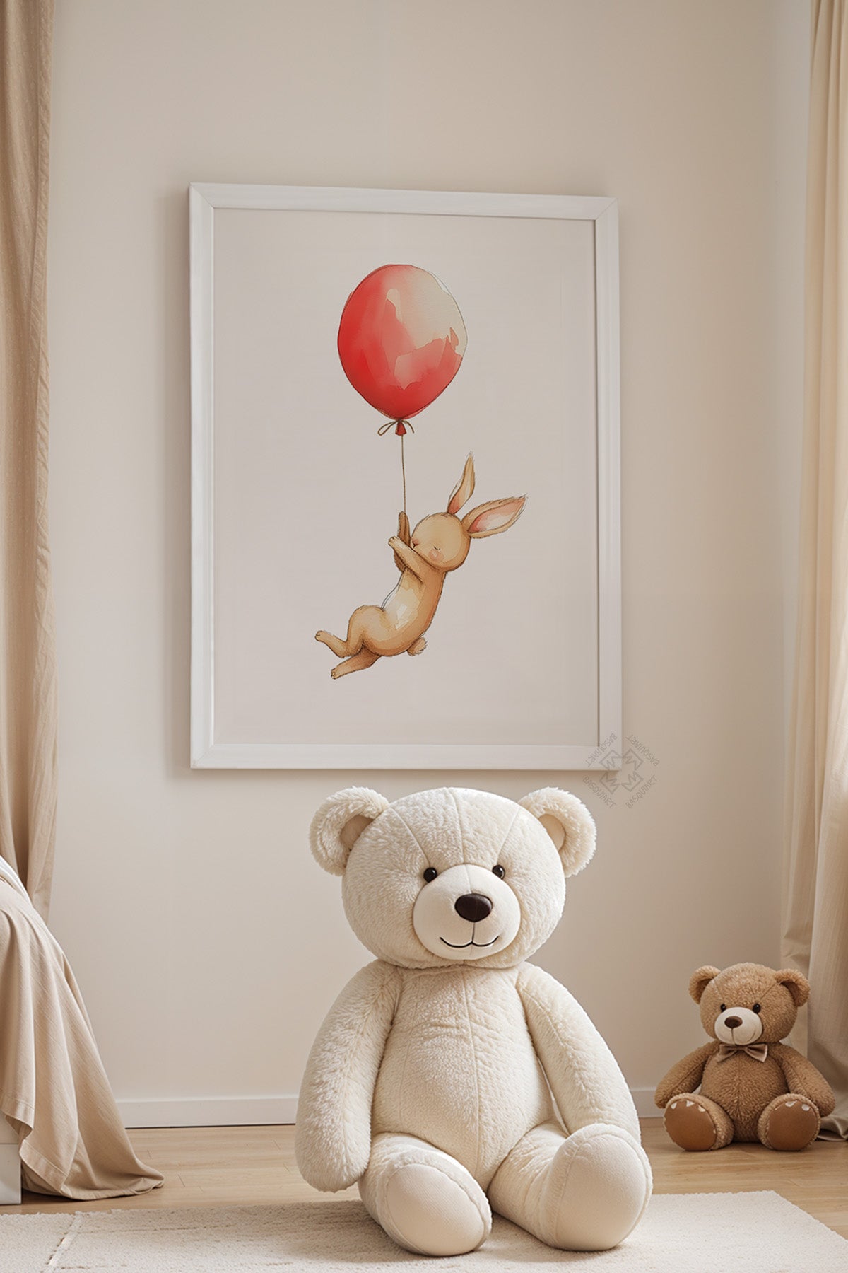 Çocuk Odası, Bebek Odası Beyaz Çerçeveli Poster, Tablo No:75