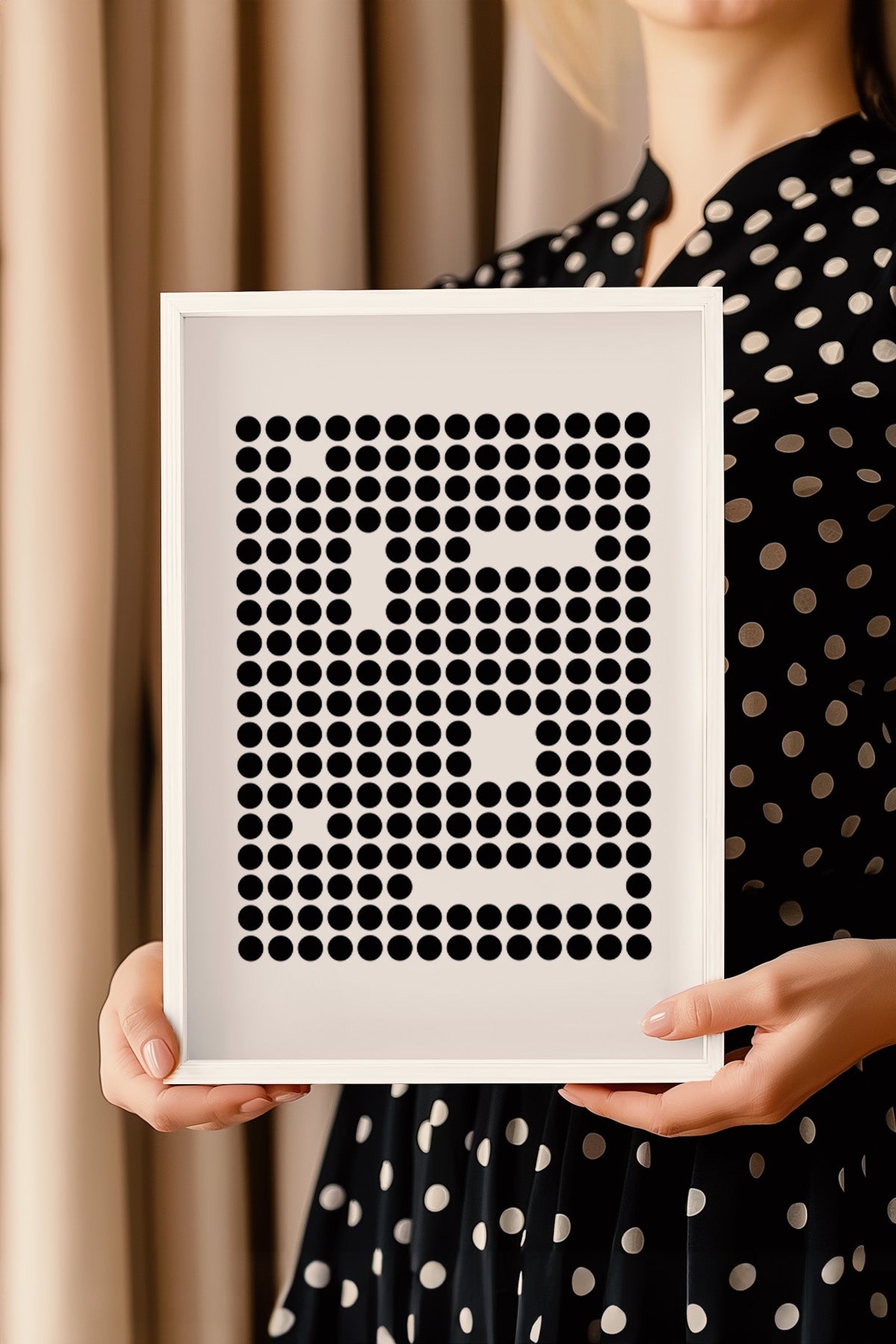 Bauhaus Serisi Beyaz Çerçeveli Poster, Tablo No:45