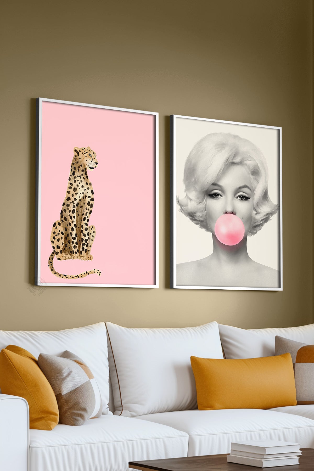 Marilyn Monroe 2'li Beyaz Çerçeveli Poster, Tablo Seti No:6