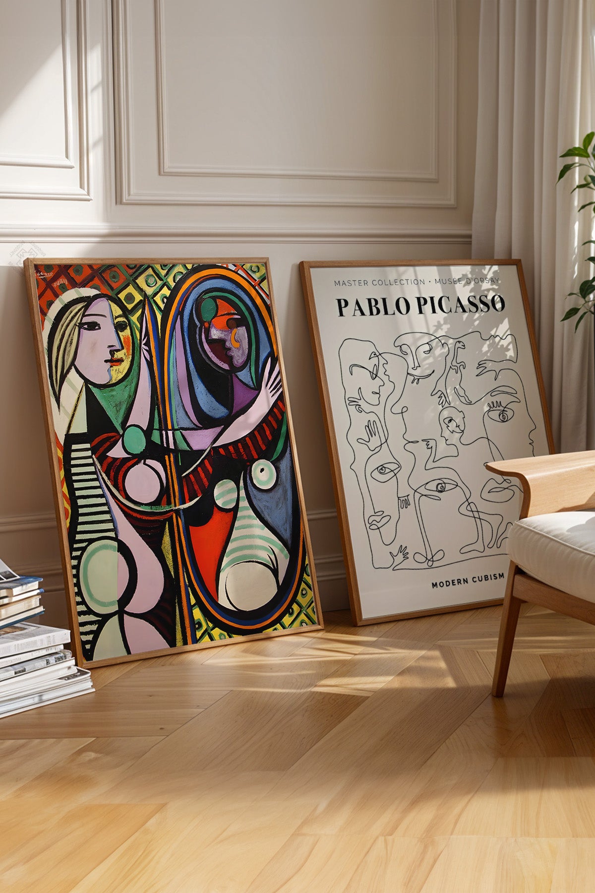 Picasso 2'li Ahşap Çerçeveli Poster, Sanatsal Tablo Seti No:10