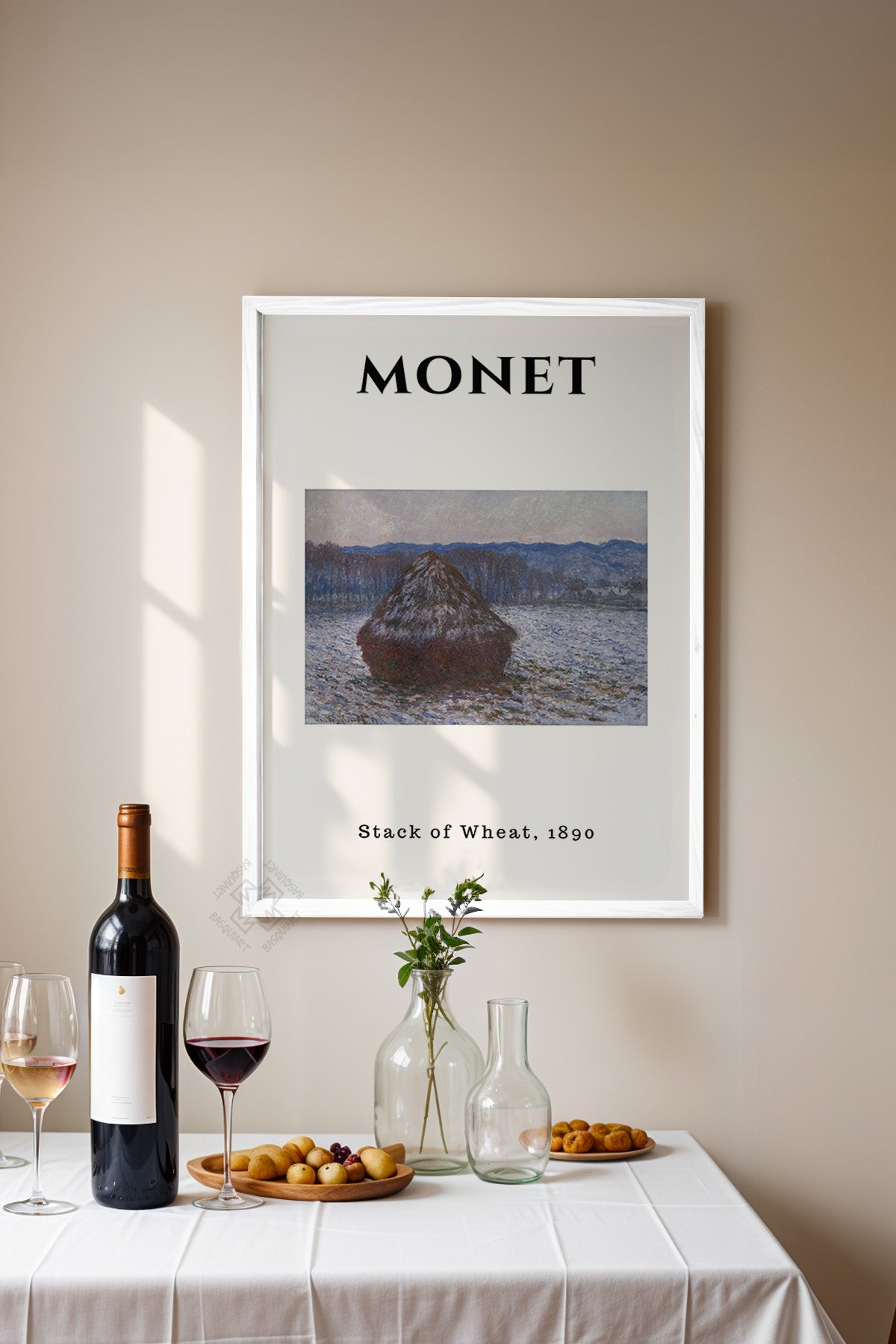 Claude Monet Serisi Beyaz Çerçeveli Poster, Tablo Duvar Dekoru No:22