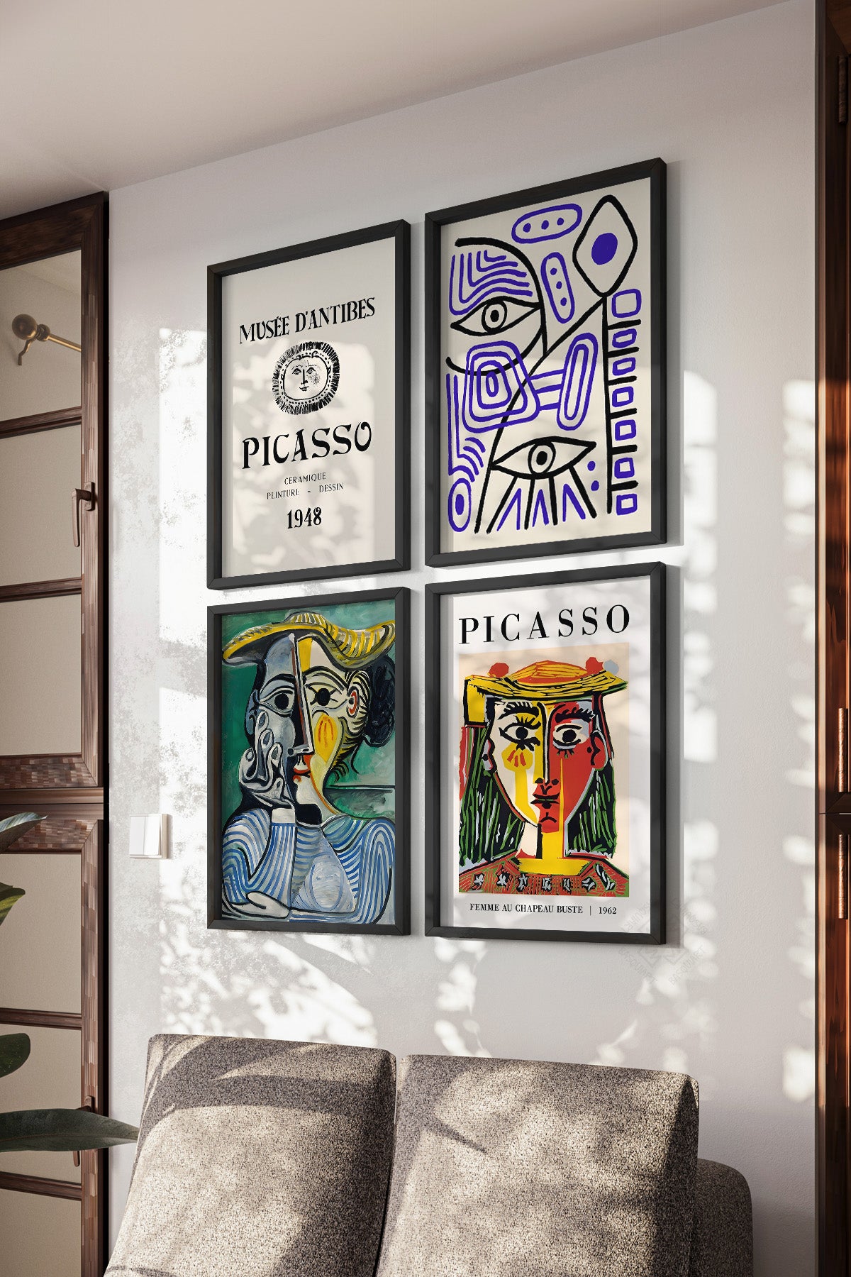 Picasso 4'lü Siyah Çerçeveli Poster, Tablo Seti No:33