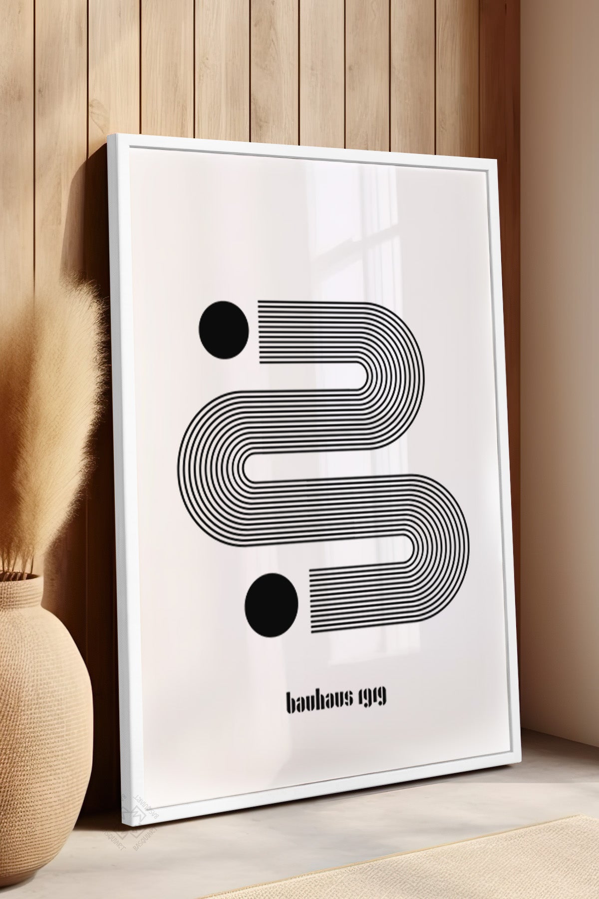 Bauhaus Serisi Beyaz Çerçeveli Poster, Tablo No:48