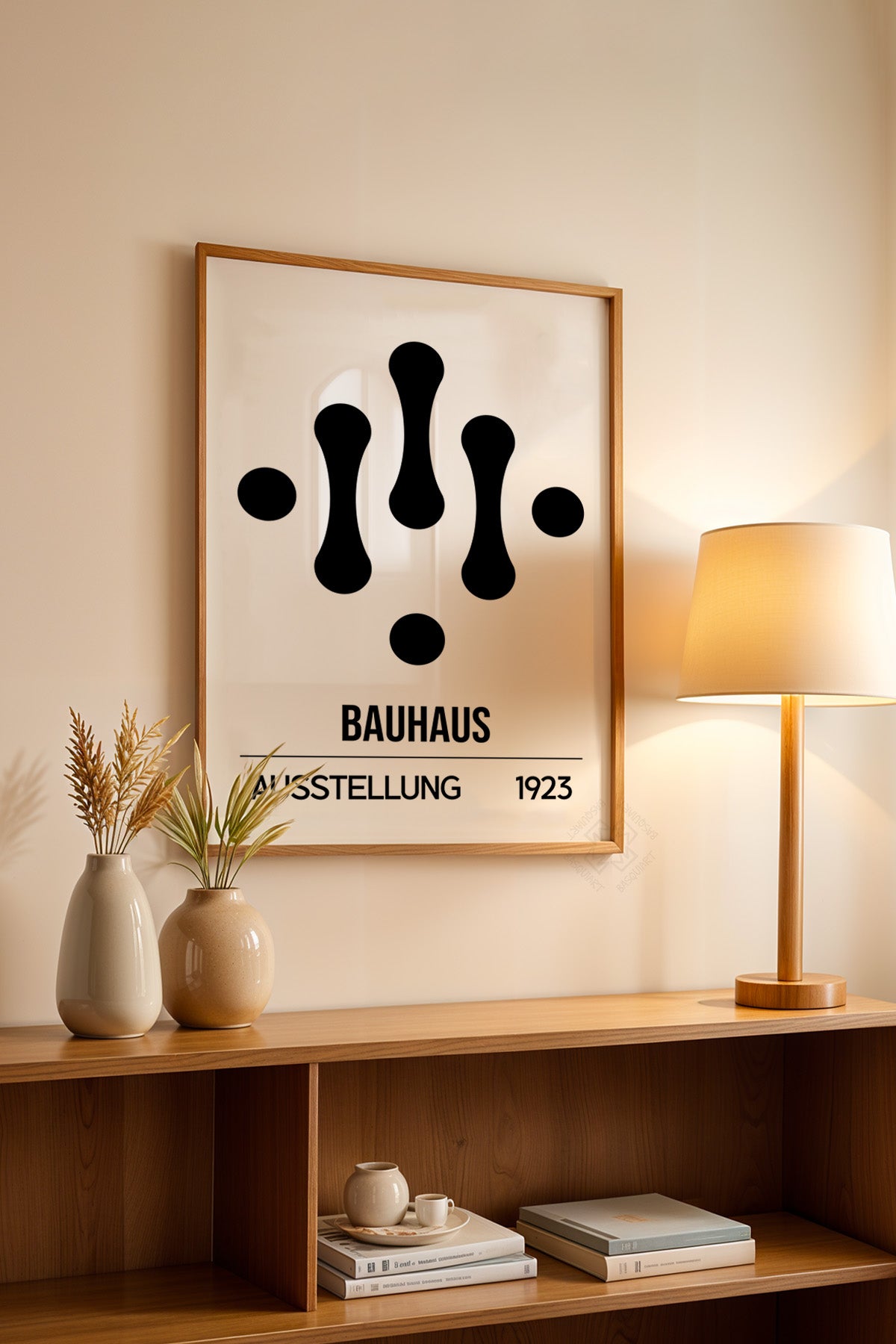 Bauhaus Serisi Ahşap Çerçeveli Poster, Tablo No:125