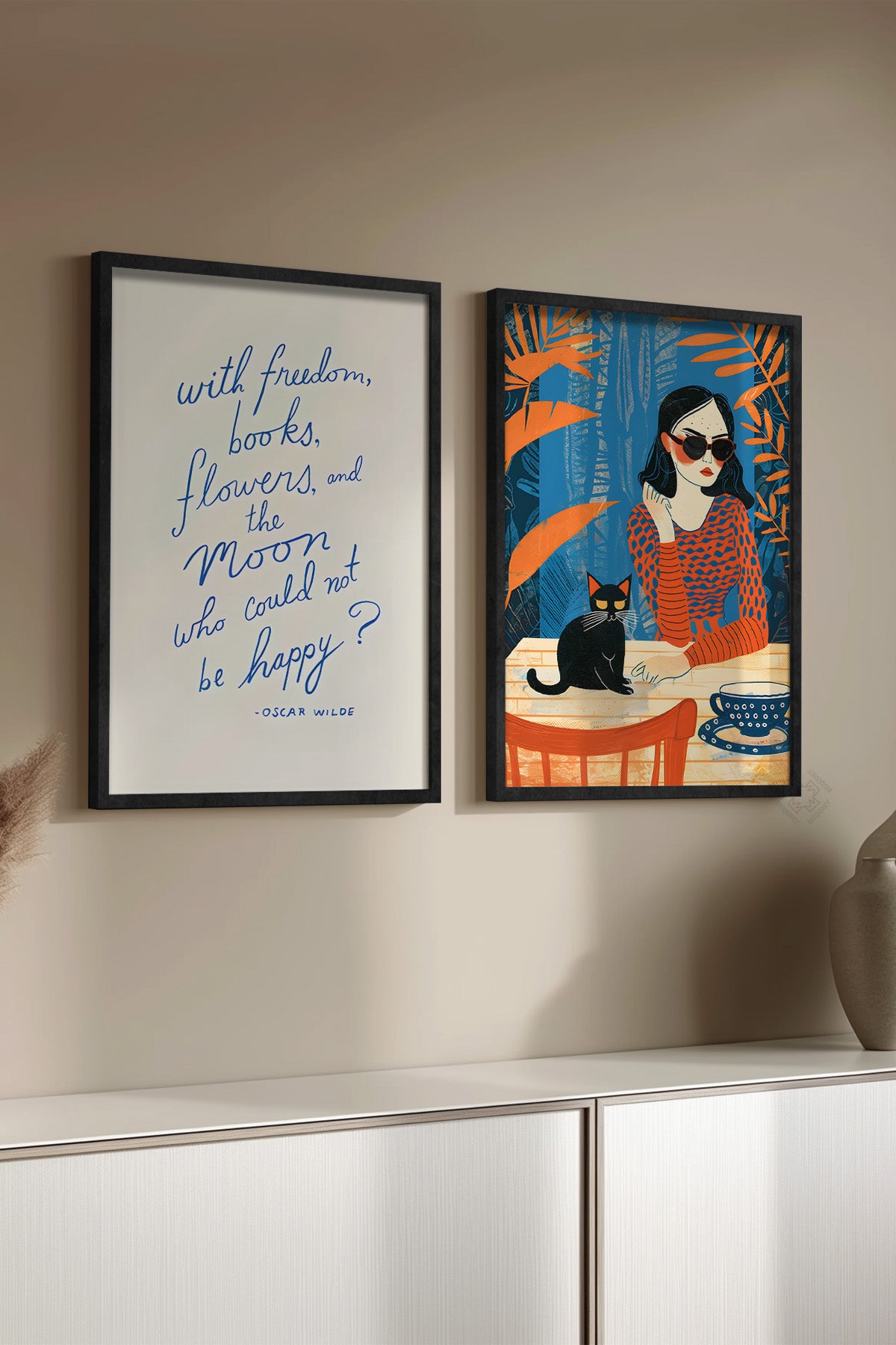 Oscar Wilde 2'li Siyah Çerçeveli Poster, Sanatsal Tablo Seti No:3