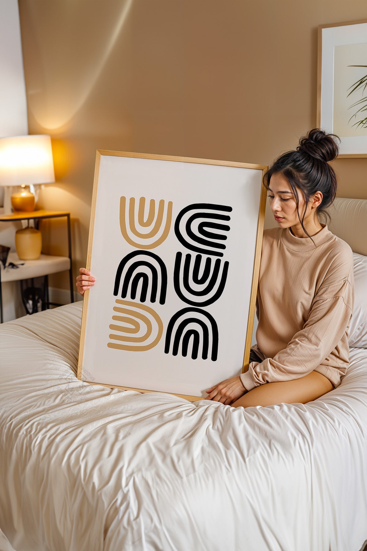 Bauhaus Serisi Ahşap Çerçeveli Poster, Tablo No:106