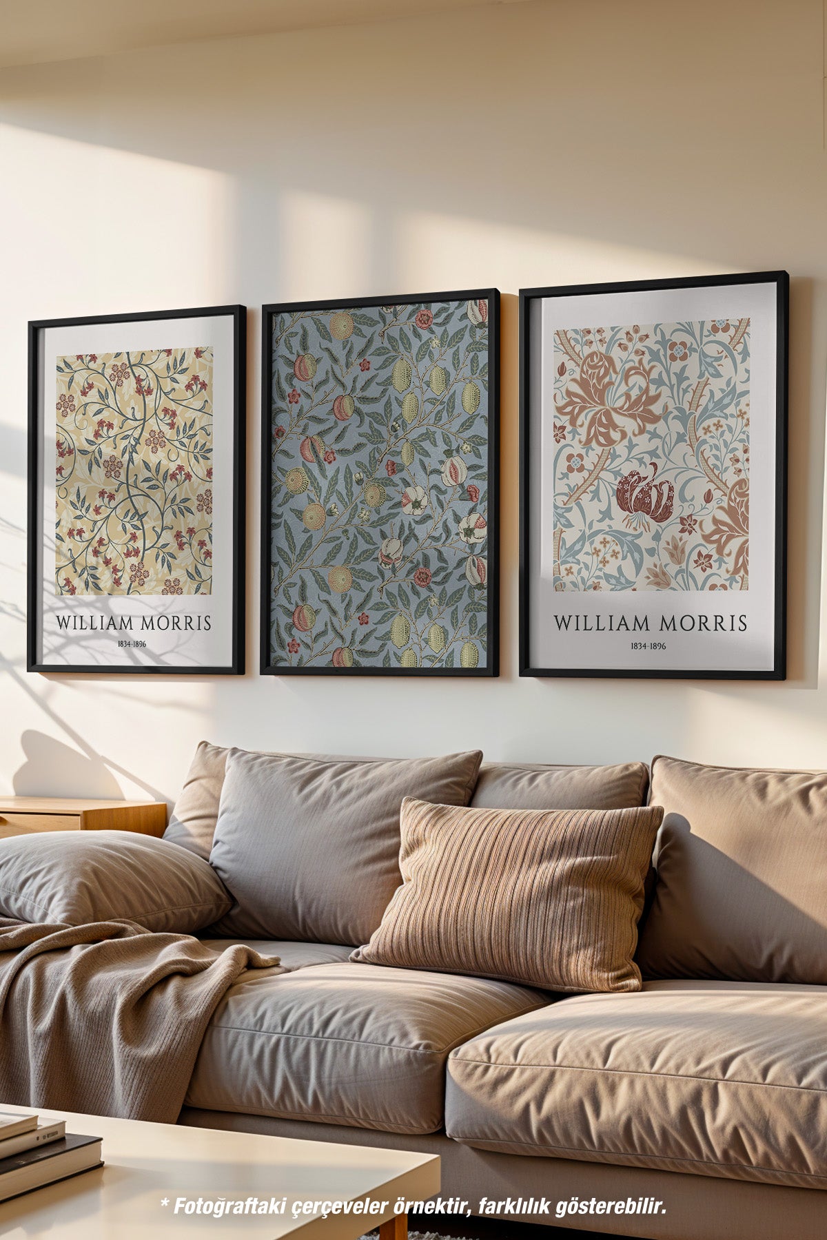 William M 3'lü Siyah Çerçeveli Poster, Tablo Seti No:30