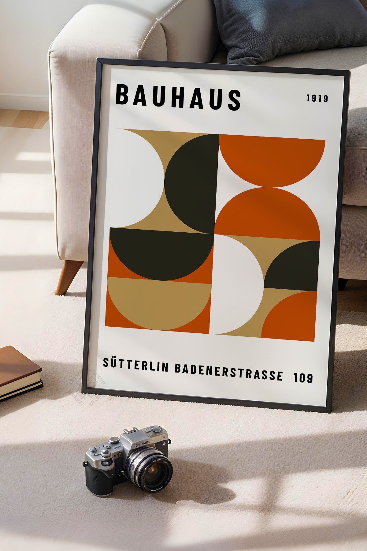 Bauhaus Serisi Siyah Çerçeveli Poster, Tablo No:90