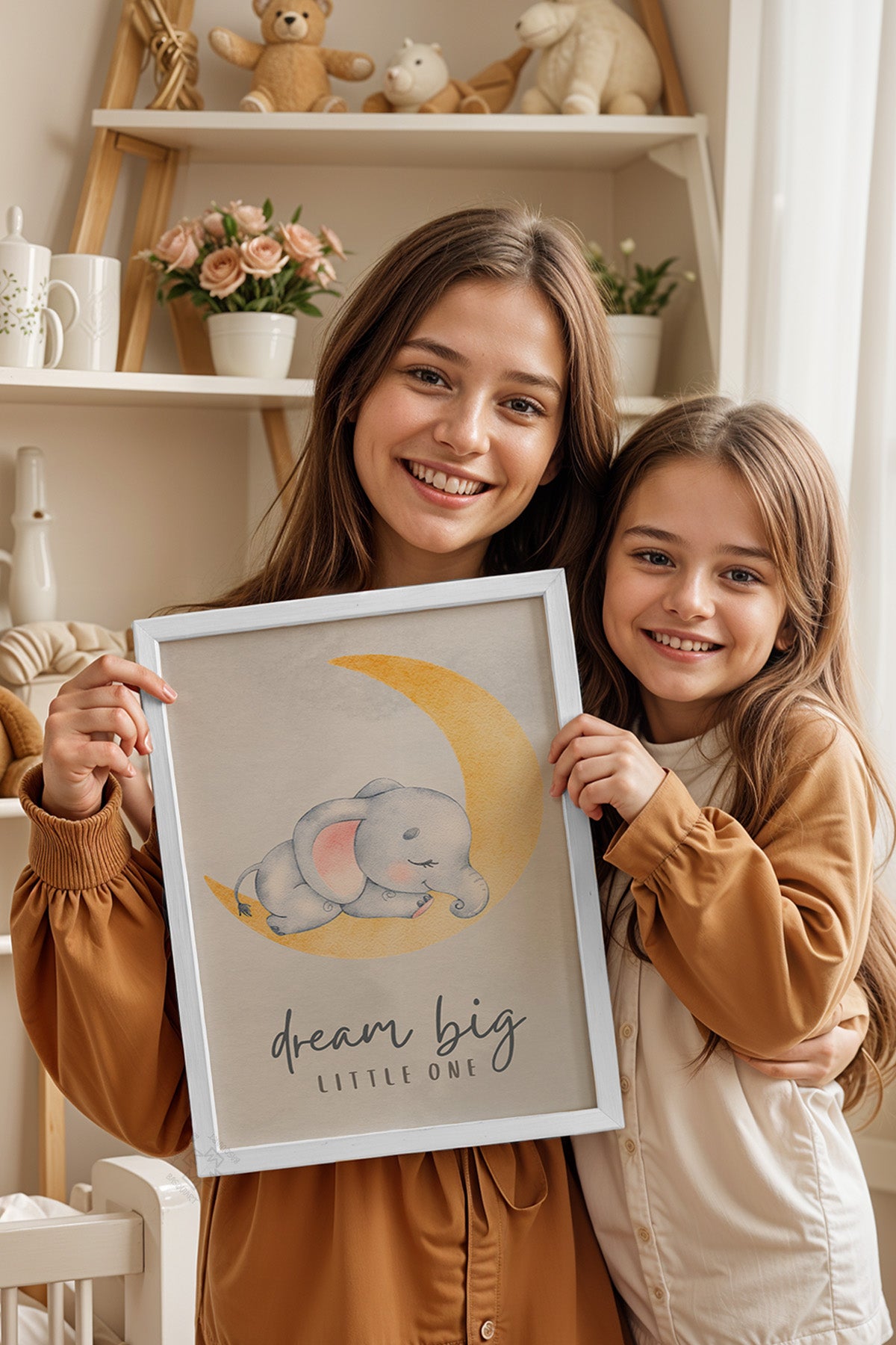 Çocuk Odası, Bebek Odası Beyaz Çerçeveli Poster, Tablo No:27