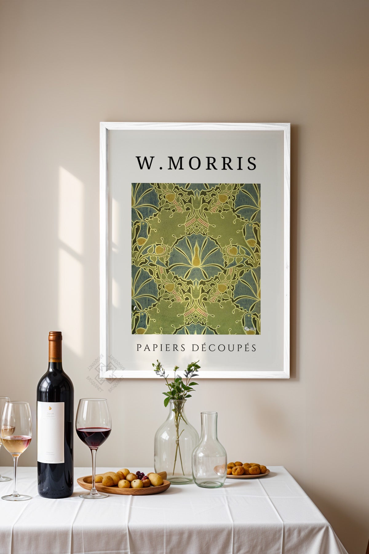 William Morris Serisi Beyaz Çerçeveli Poster, Tablo Duvar Dekoru No:3
