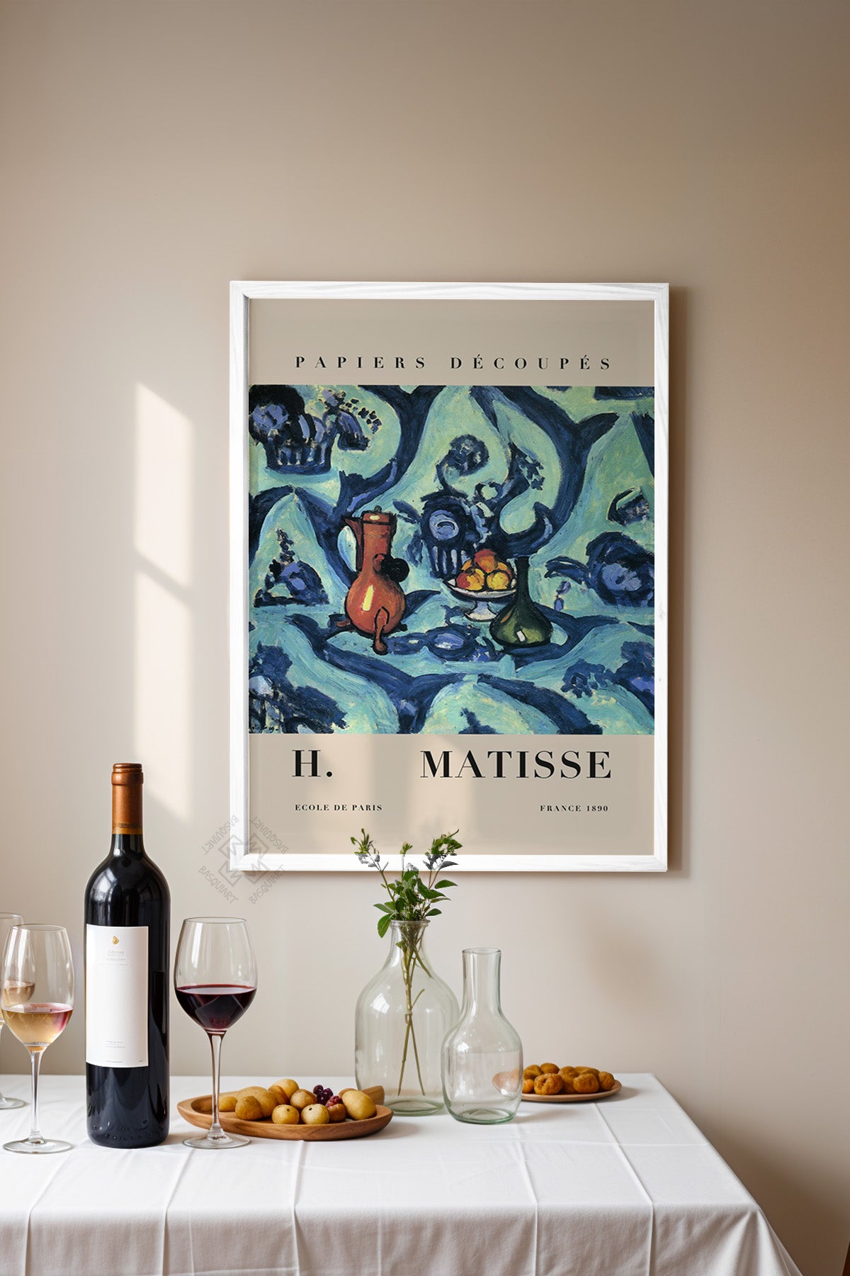 Henri Matisse Serisi Beyaz Çerçeveli Poster, Tablo Duvar Dekoru No:21