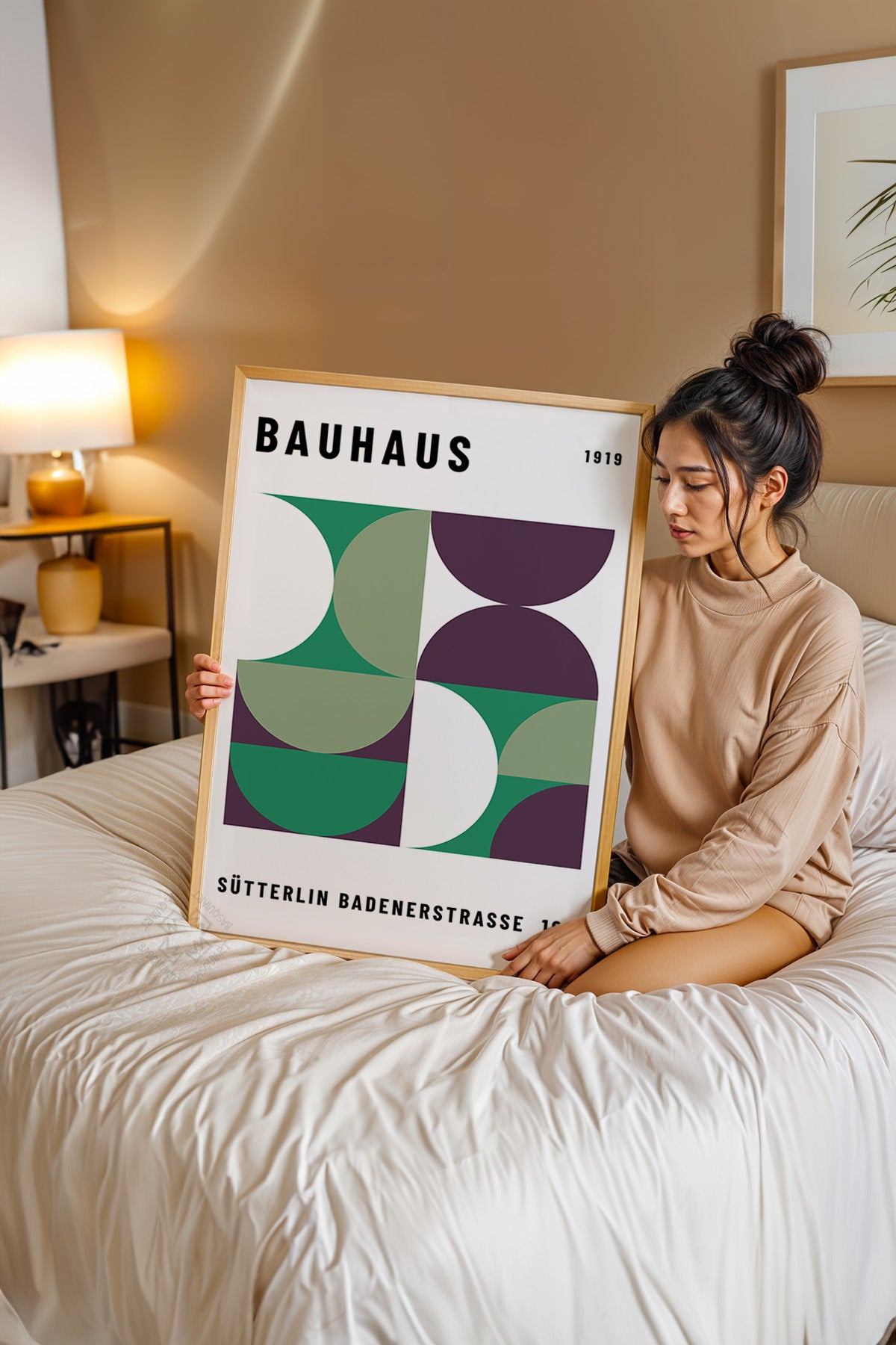 Bauhaus Serisi Ahşap Çerçeveli Poster, Tablo No:92
