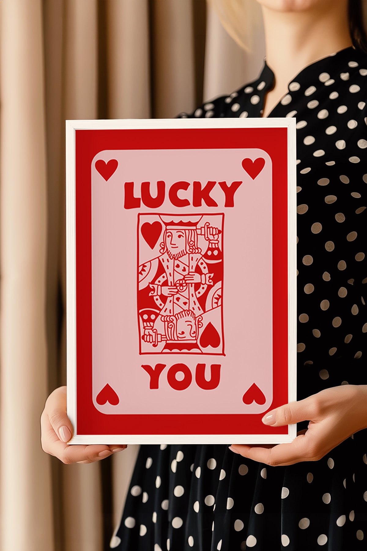 Lucky You Serisi Beyaz Çerçeveli Poster, Tablo Duvar Dekoru No:79