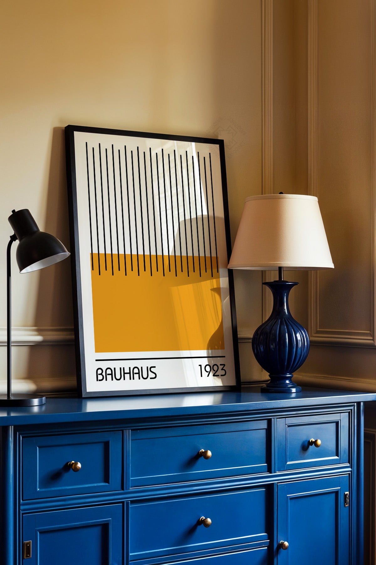 Bauhaus Serisi Siyah Çerçeveli Poster, Tablo No:38