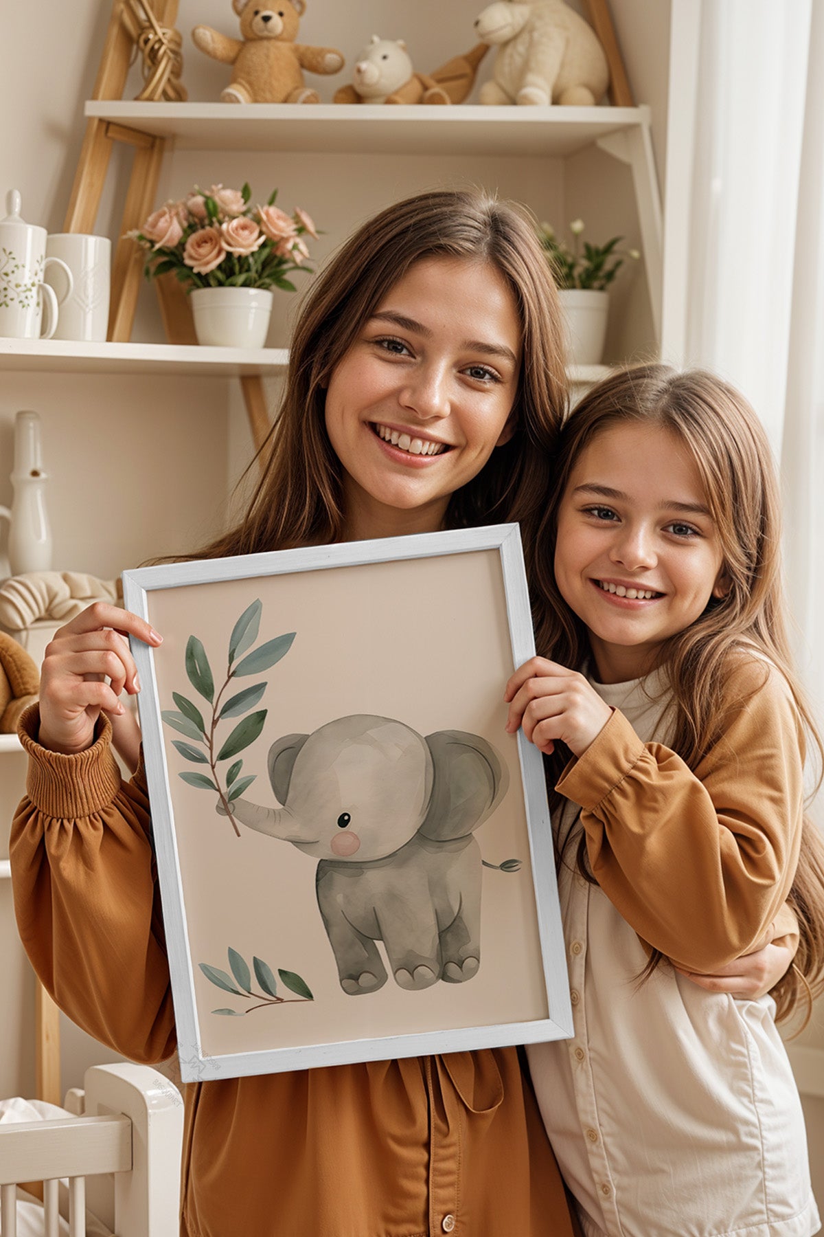 Çocuk Odası, Bebek Odası Beyaz Çerçeveli Poster, Tablo No:84