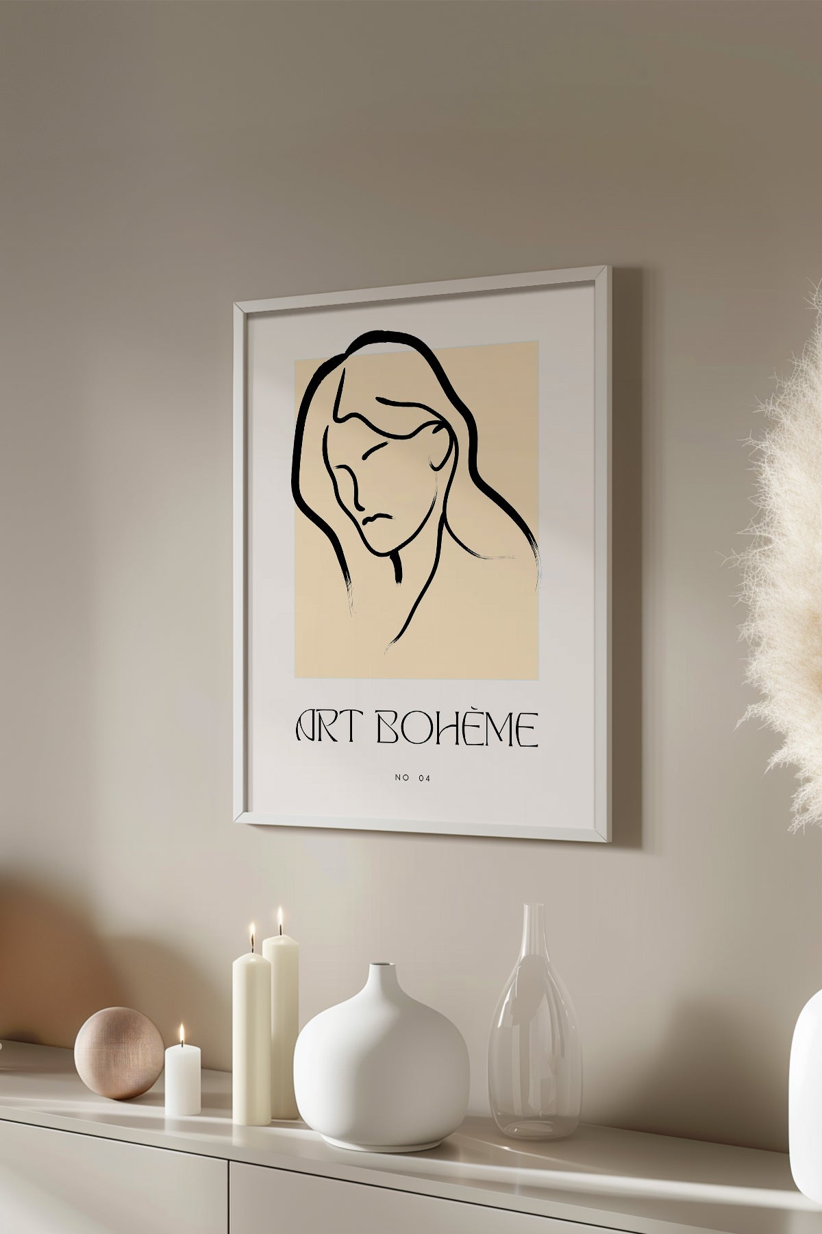 Bohemian Serisi Beyaz Çerçeveli Poster, Tablo No:89