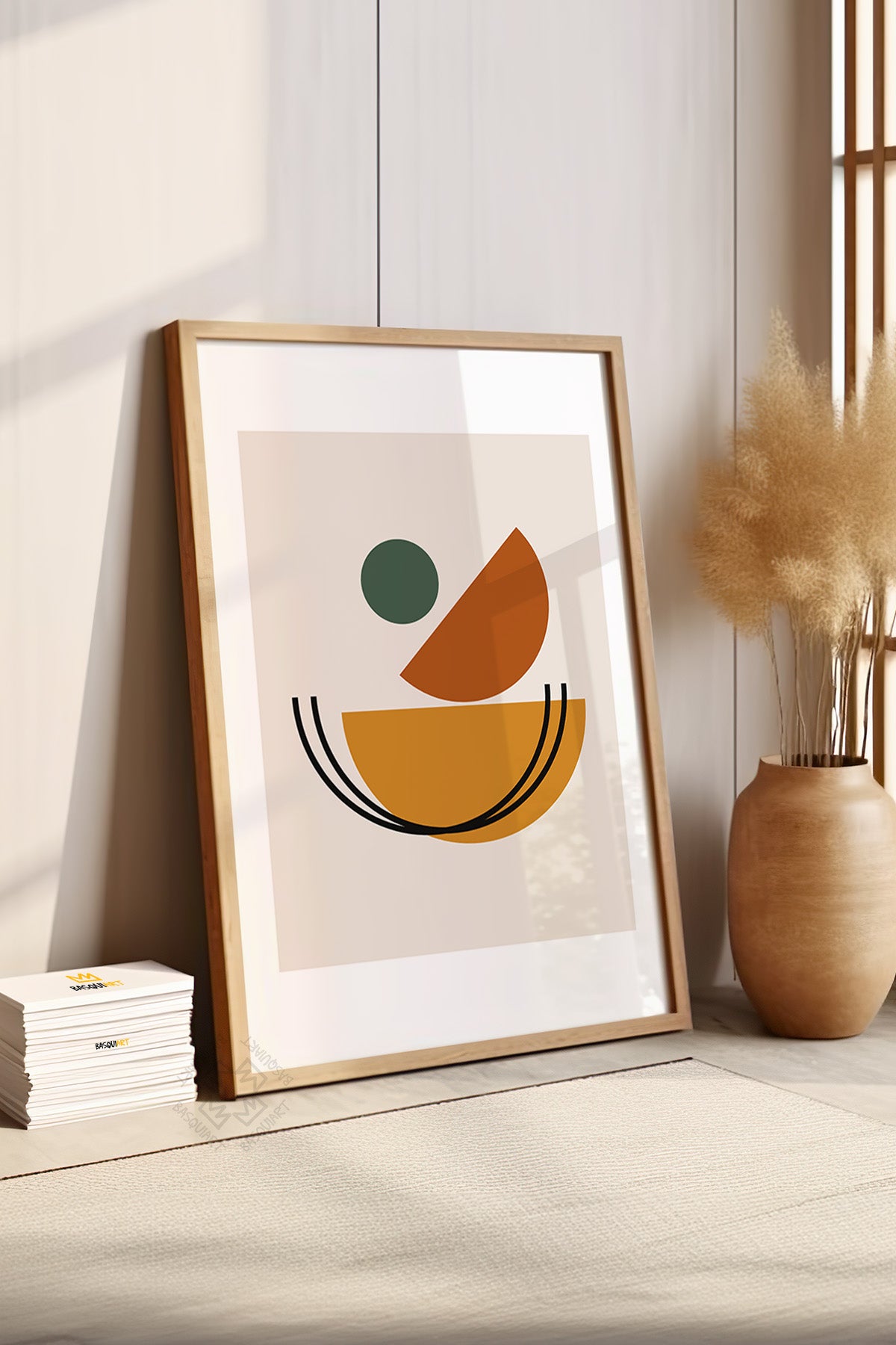 Bauhaus Serisi Ahşap Çerçeveli Poster, Tablo No:100