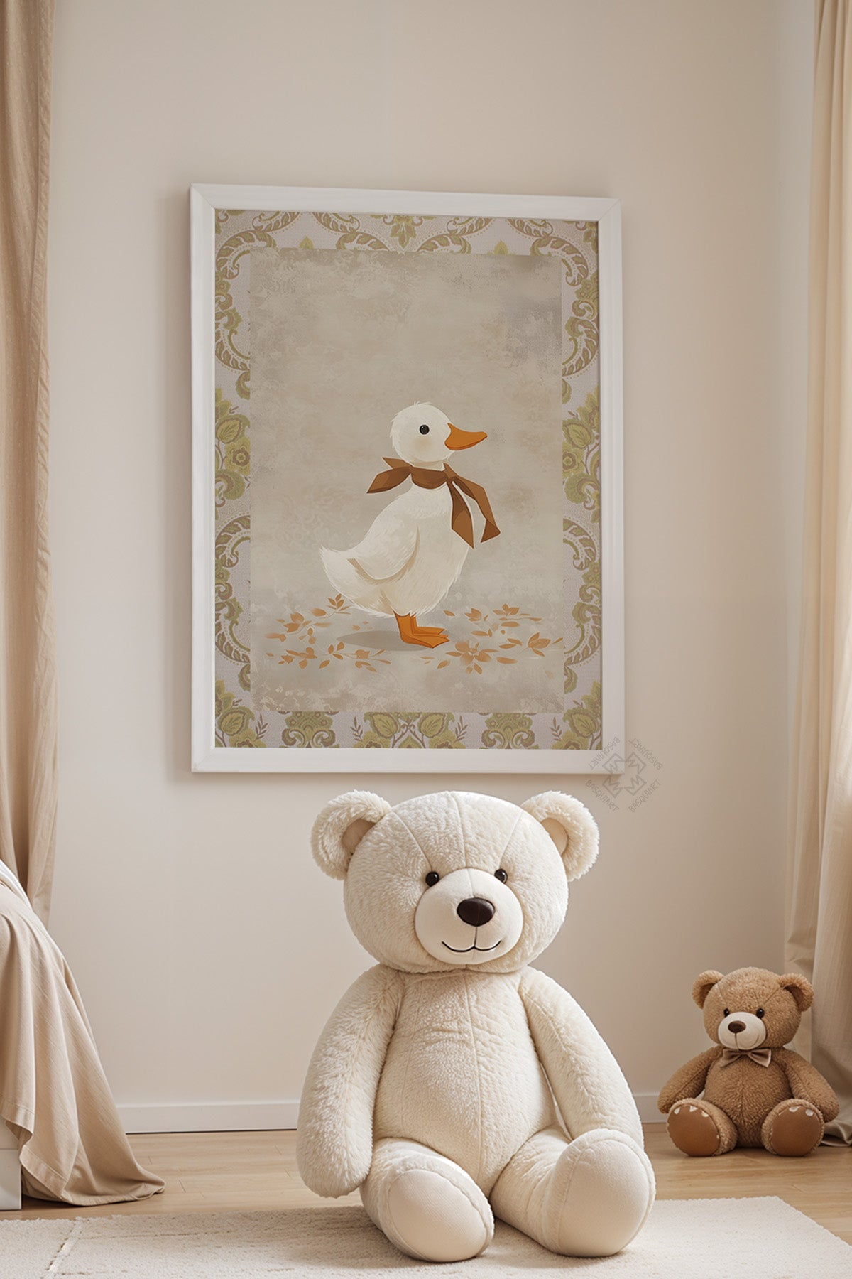 Çocuk Odası, Bebek Odası Beyaz Çerçeveli Poster, Tablo No:62