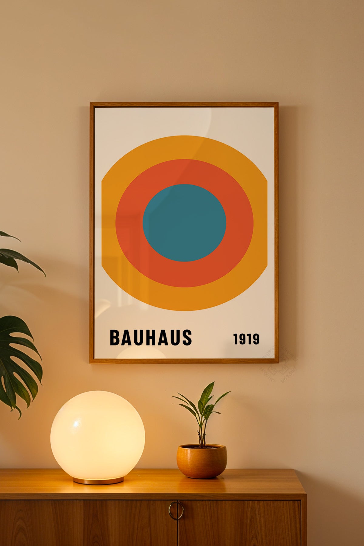 Bauhaus Serisi Ahşap Çerçeveli Poster, Tablo No:94