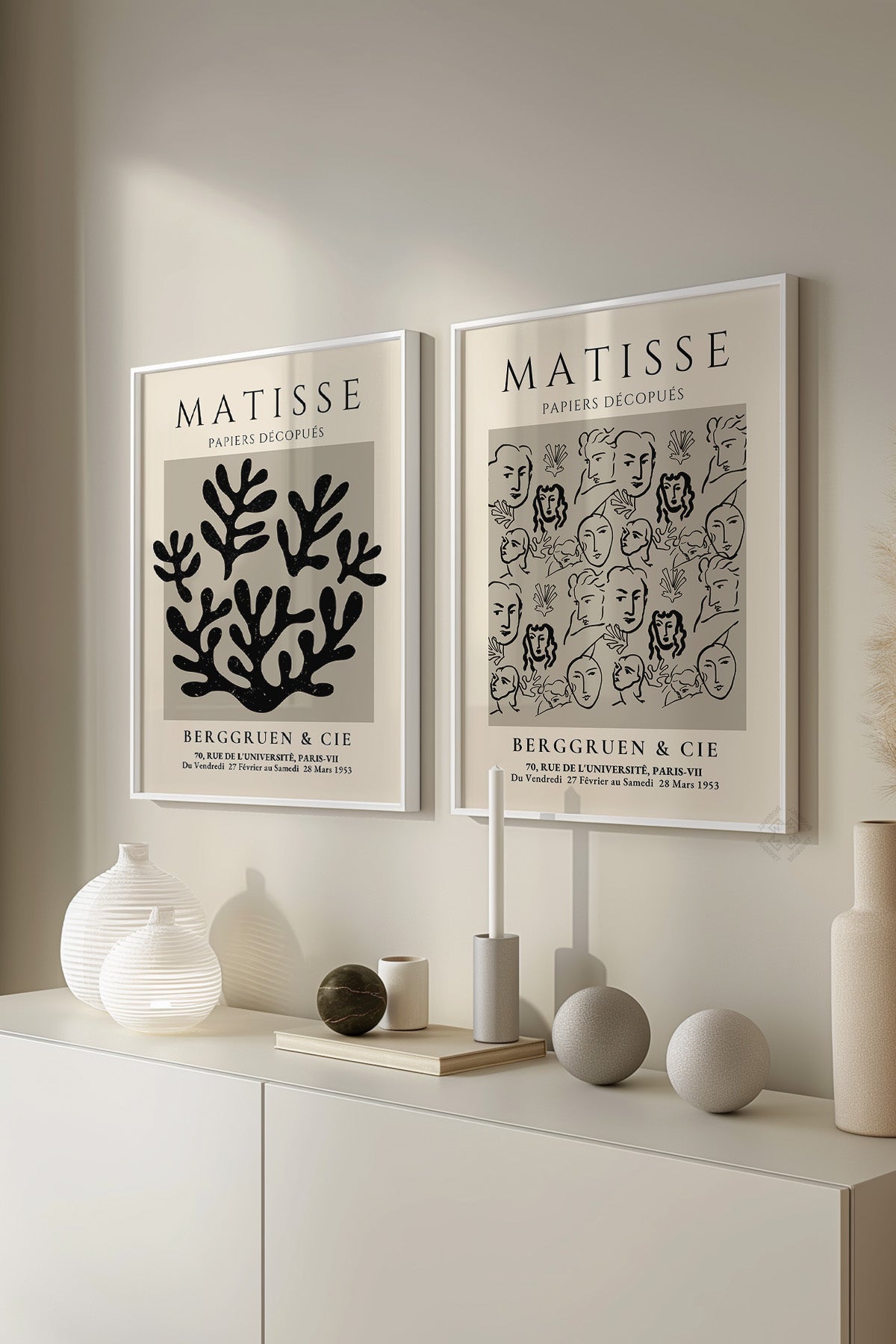 Matisse 2'li Beyaz Çerçeveli Poster, Tablo Seti No:22
