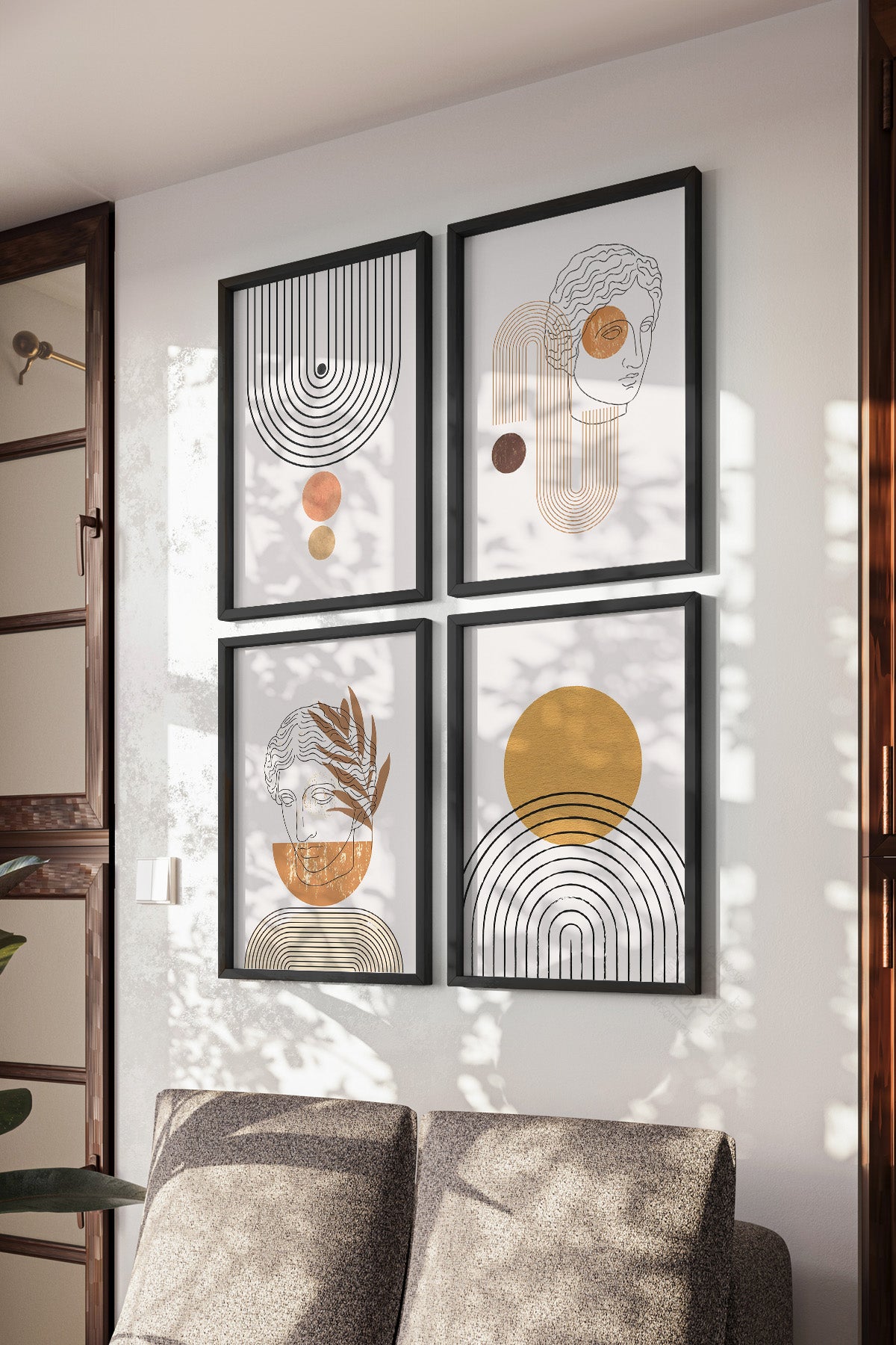 Bohemian 4'lü Siyah Çerçeveli Poster, Tablo Seti No:17