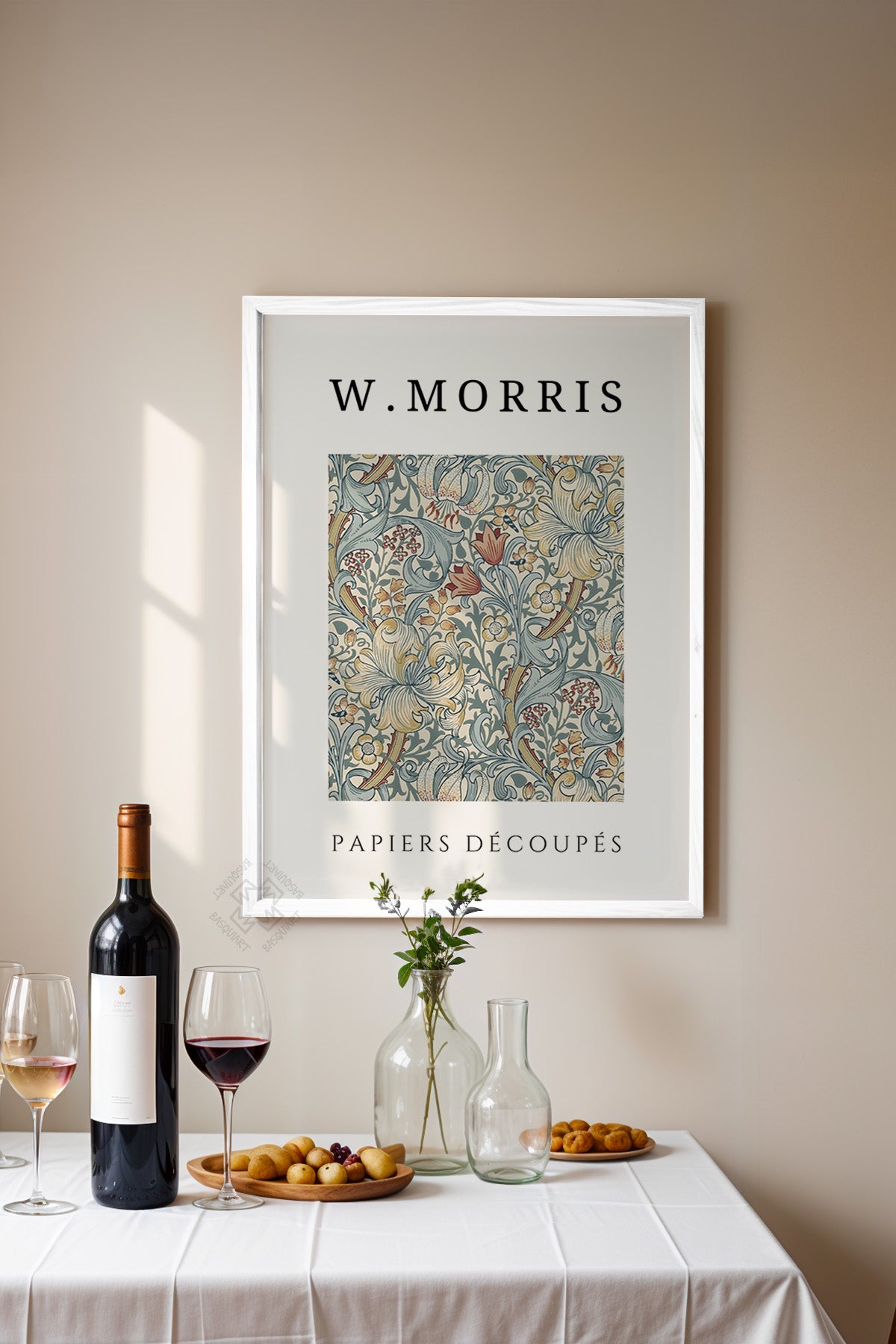 William Morris Serisi Beyaz Çerçeveli Poster, Tablo Duvar Dekoru No:18