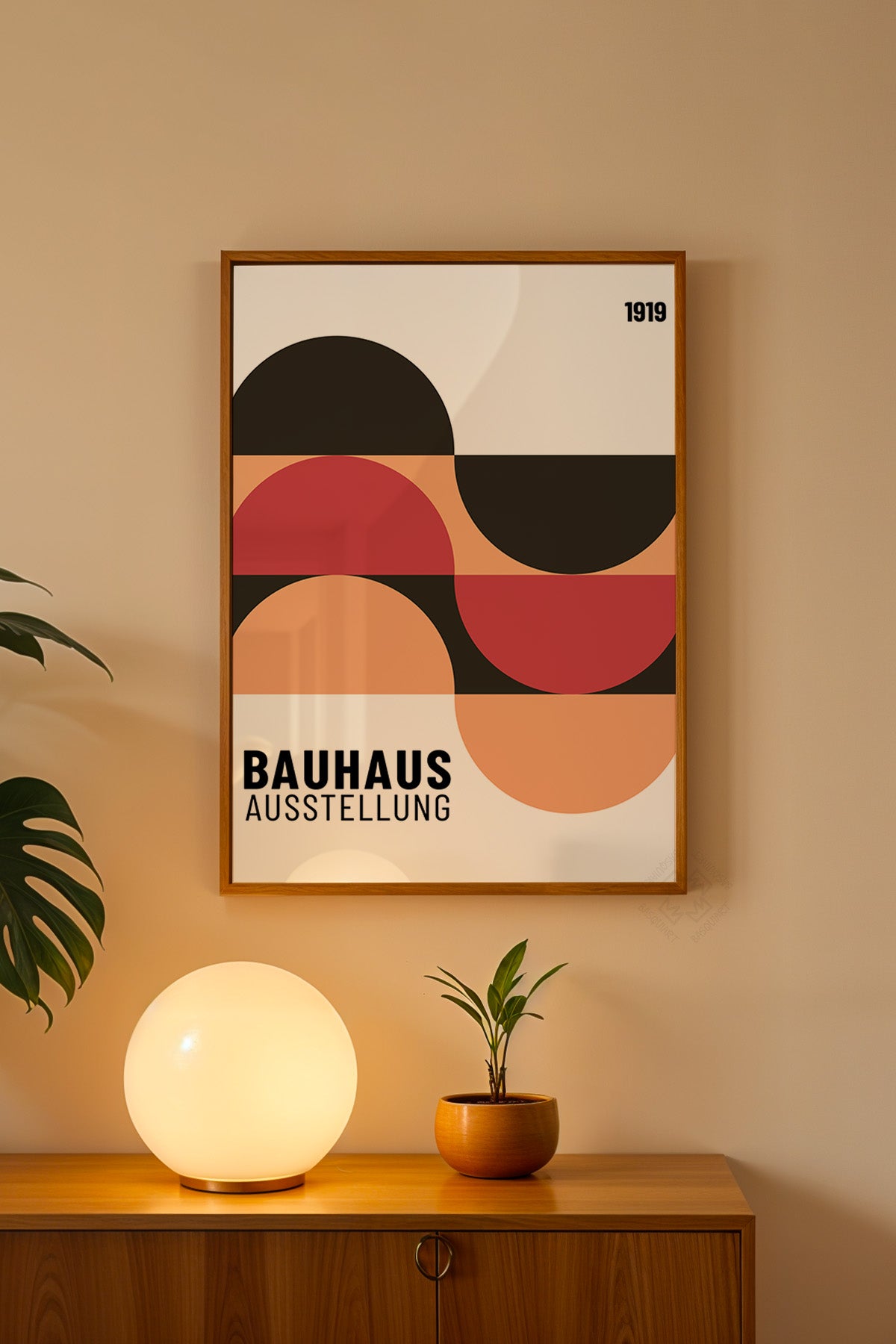 Bauhaus Serisi Ahşap Çerçeveli Poster, Tablo No:88
