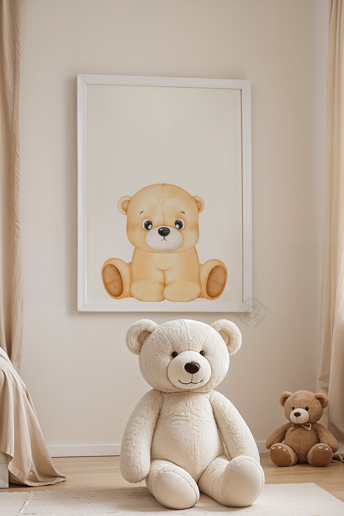 Çocuk Odası, Bebek Odası Beyaz Çerçeveli Poster, Tablo No:17