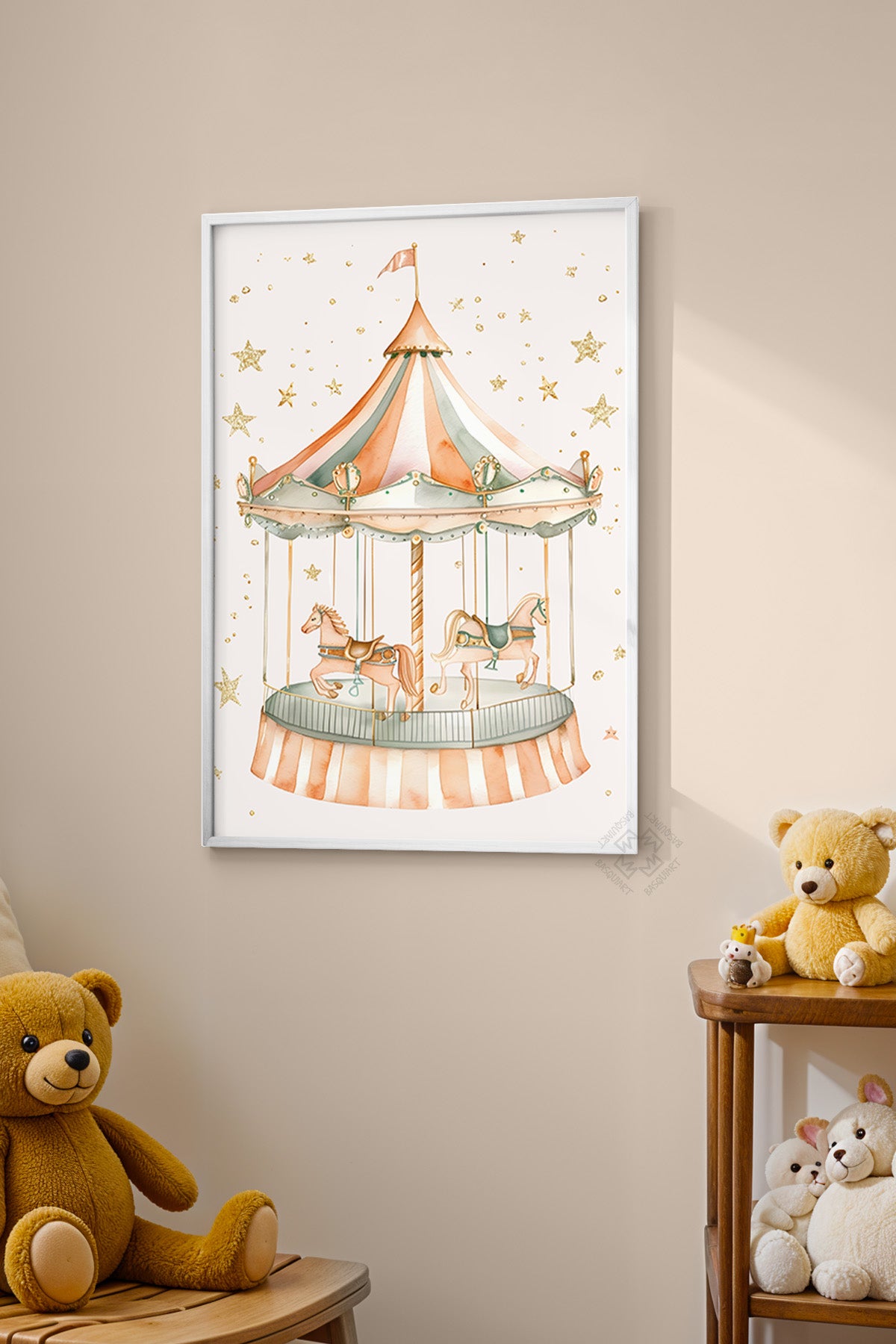 Çocuk Odası, Bebek Odası Beyaz Çerçeveli Poster, Tablo No:50