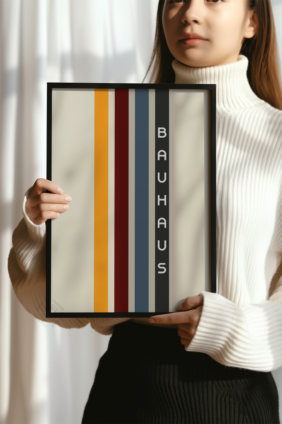 Bauhaus Serisi Siyah Çerçeveli Poster, Tablo No:95