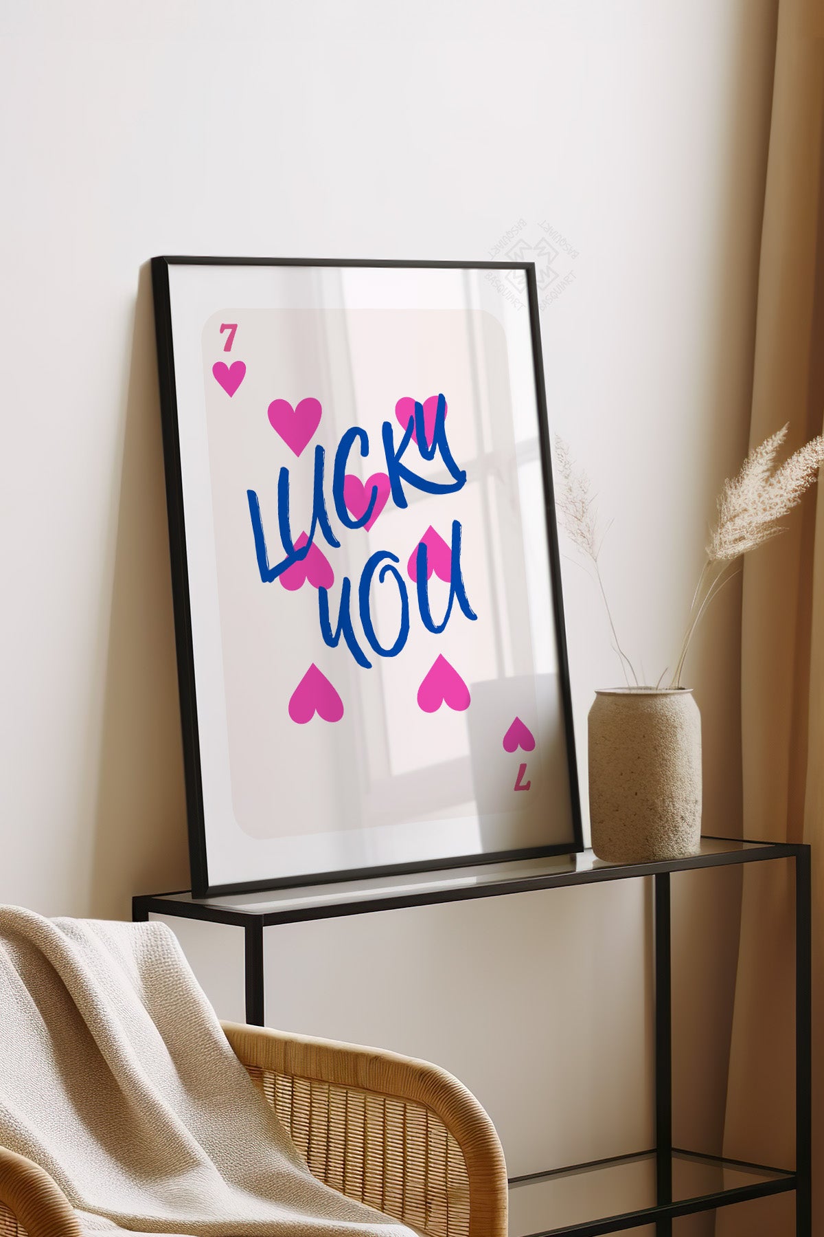 Lucky You Serisi Siyah Çerçeveli Poster, Tablo Duvar Dekoru No:124