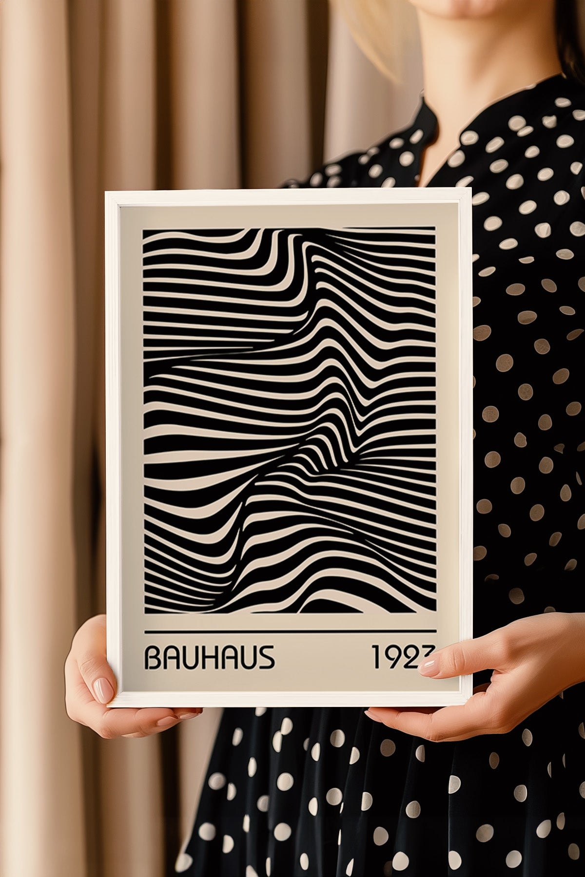 Bauhaus Serisi Beyaz Çerçeveli Poster, Tablo No:35