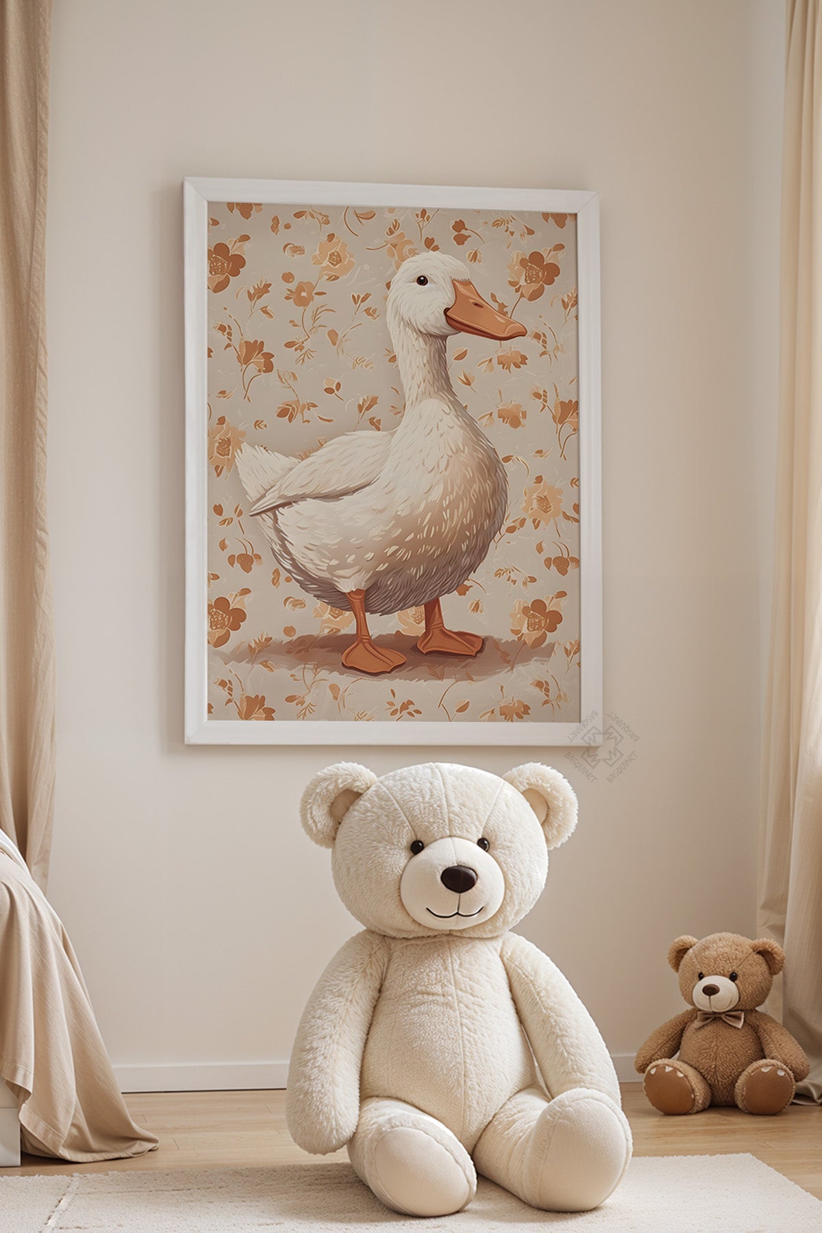 Çocuk Odası, Bebek Odası Beyaz Çerçeveli Poster, Tablo No:60